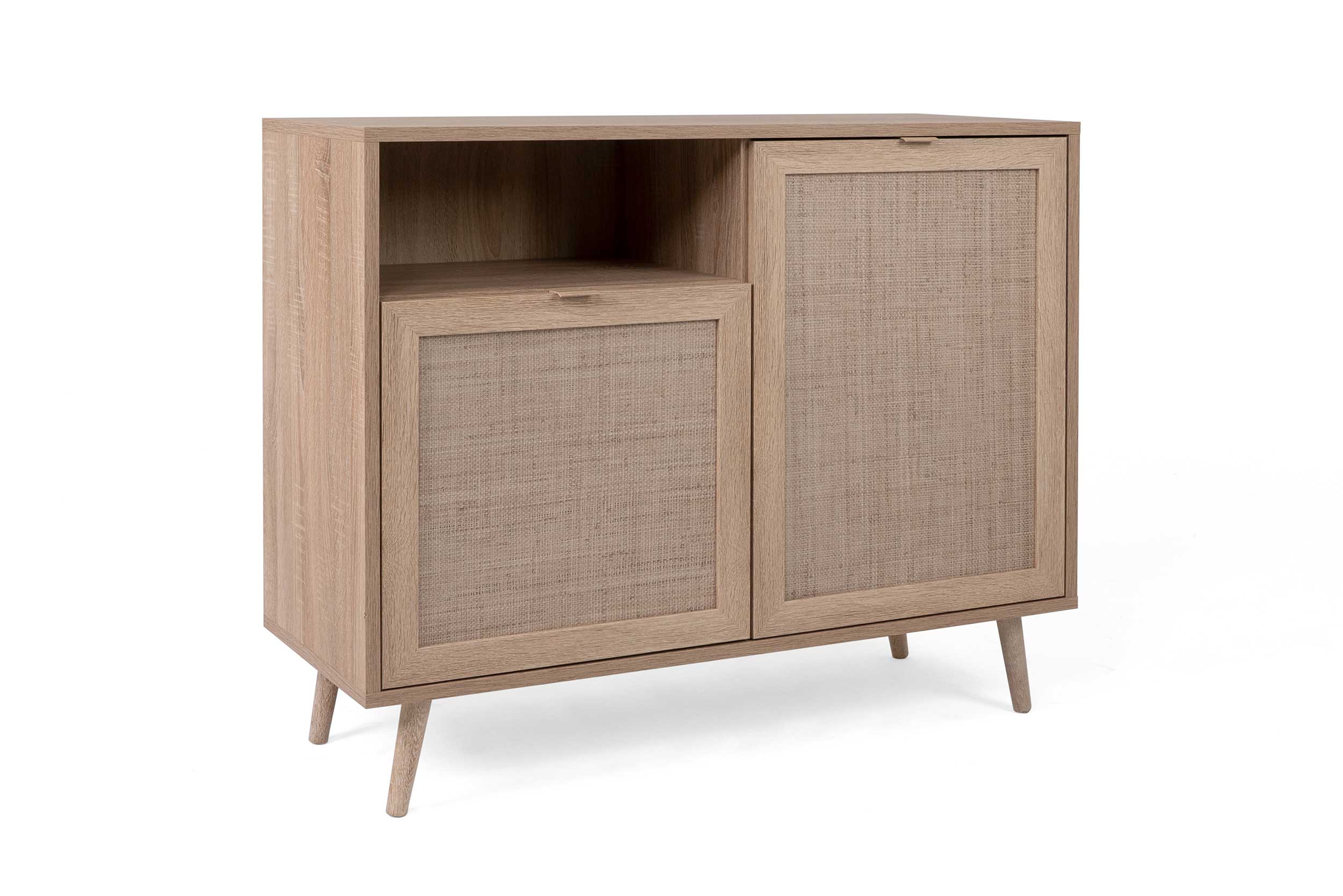 Commode Bilal 102cm 2 portes - chêne/raphia imprimé - Image 8