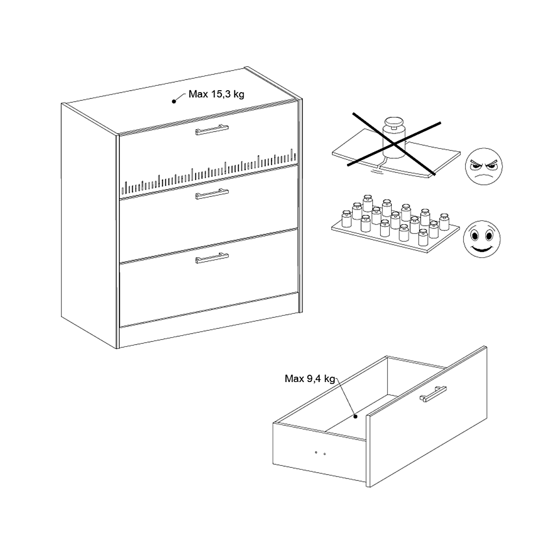 Commode Carlos 3 tiroirs - Image 3