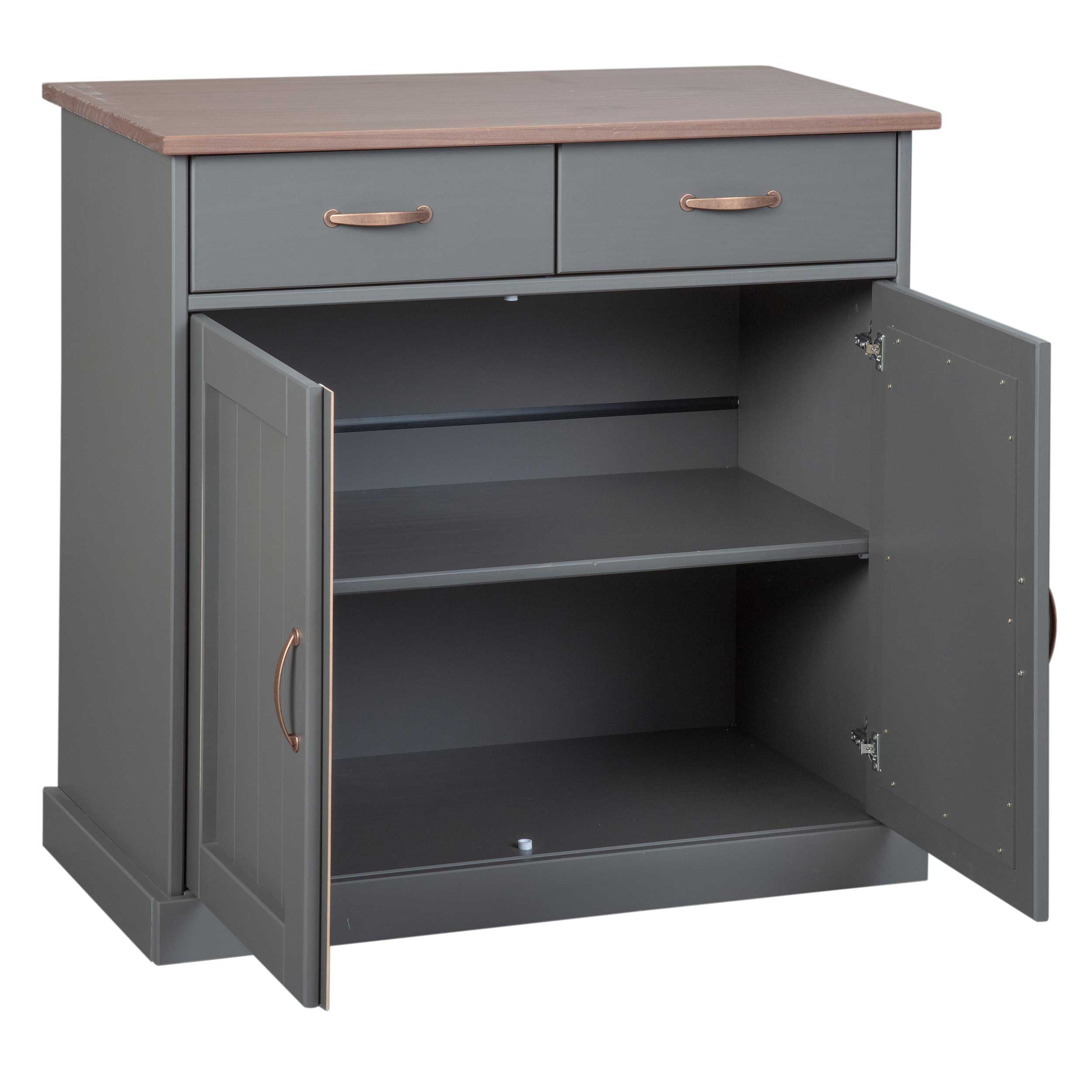 Commode Cerci 90cm avec 2 portes & 2 tiroirs - gris - Image 4