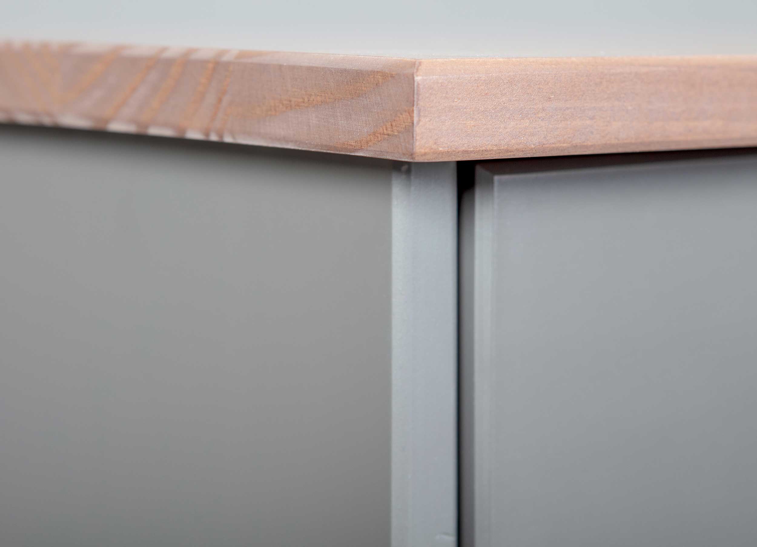 Commode Cerci 90cm avec 2 portes & 2 tiroirs - gris - Image 5