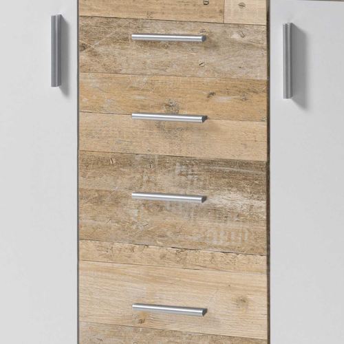 Commode Debby 2 portes 4 tiroirs - blanc/chêne - Image 2