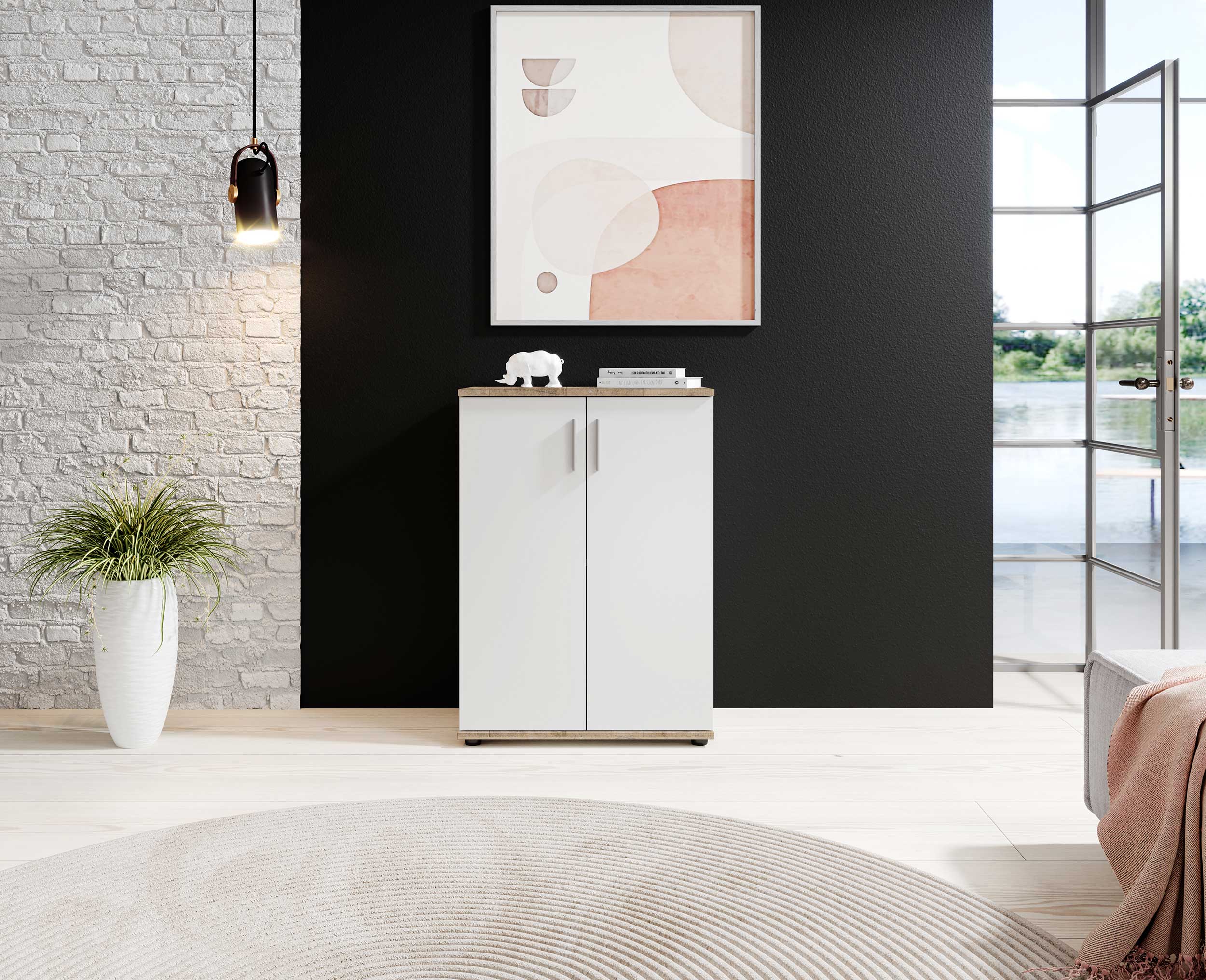 Commode Debby 2 portes - blanc/chêne sonoma - Image 7