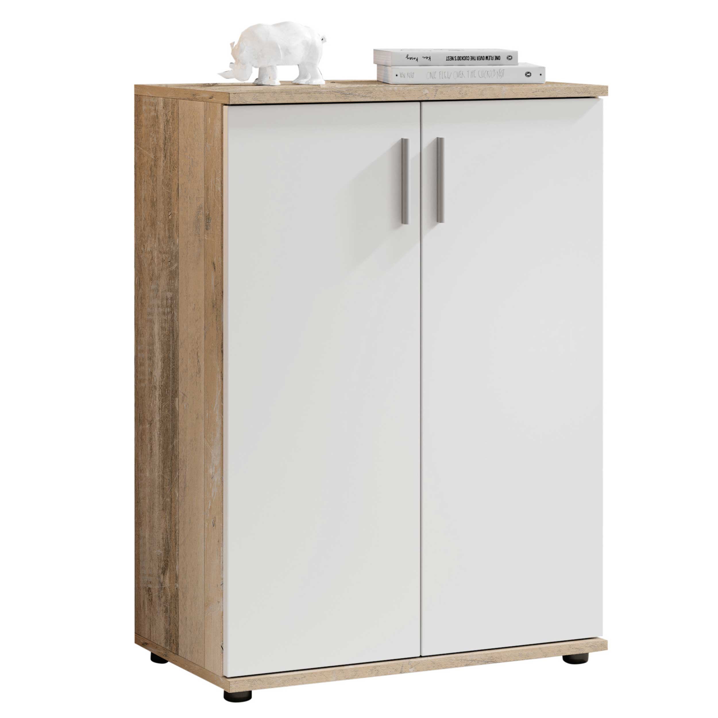 Commode Debby 2 portes - blanc/chêne sonoma - Image 8