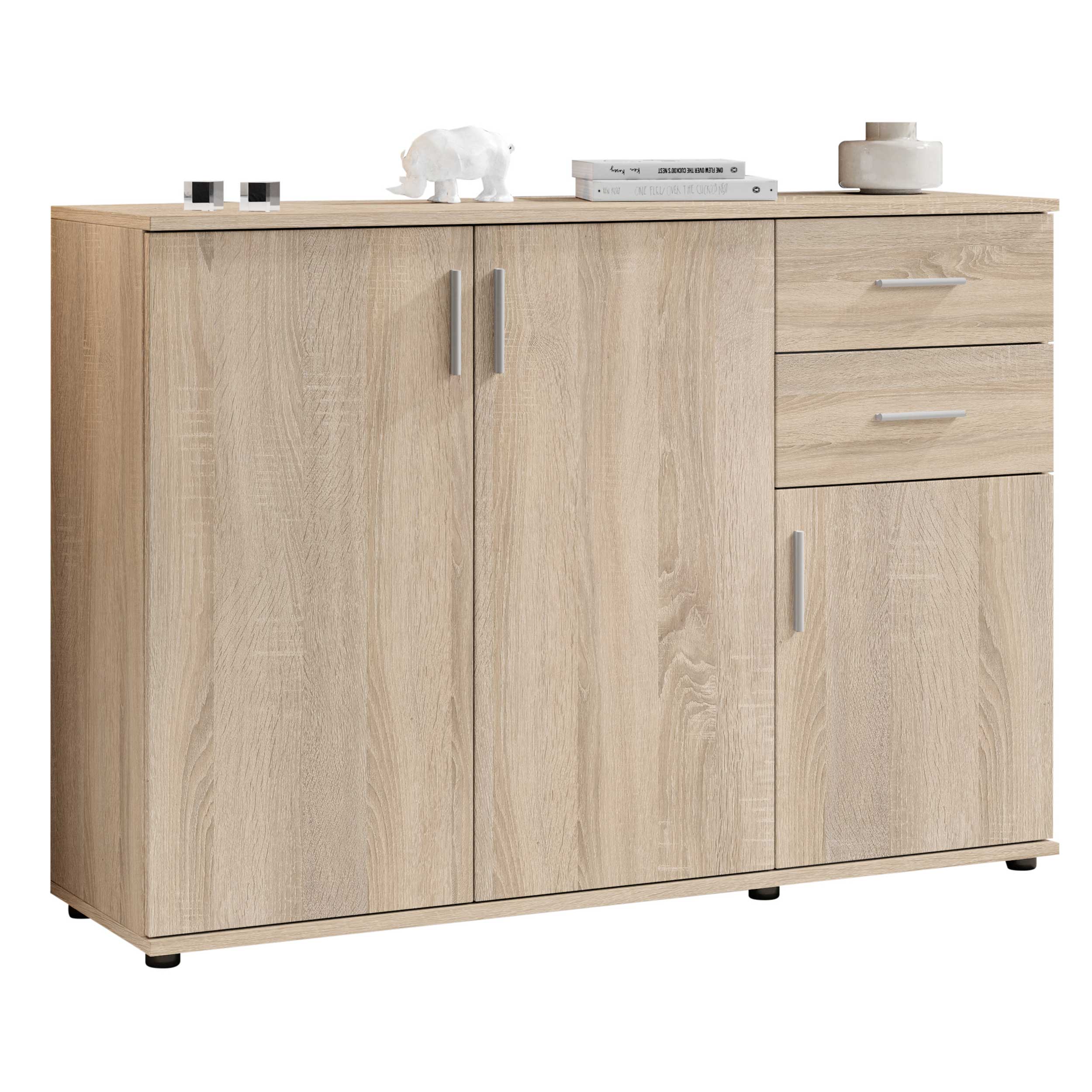 Commode Debby 3 portes 2 tiroirs - chêne - Image 8