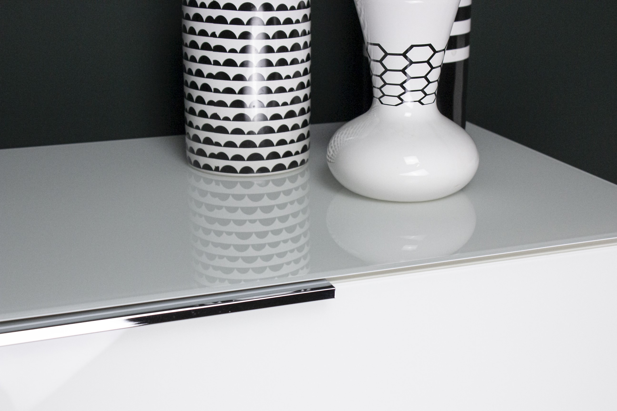 Commode Dudek 83cm avec 2 portes & 1 tiroir - blanc - Image 2