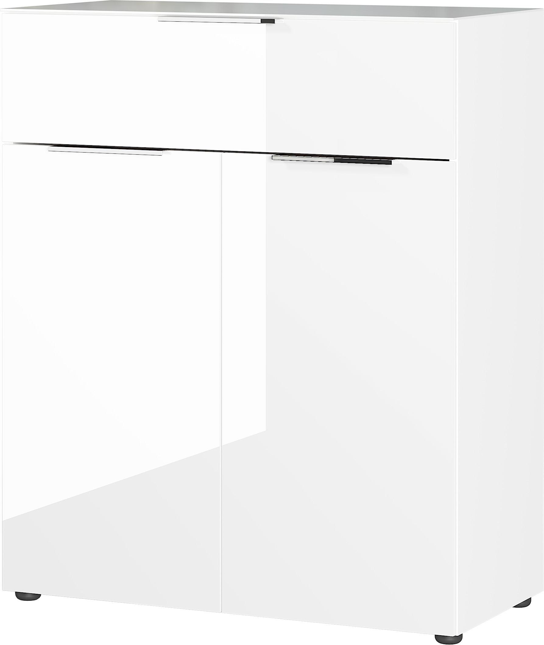 Commode Dudek 83cm avec 2 portes & 1 tiroir - blanc - Image 6