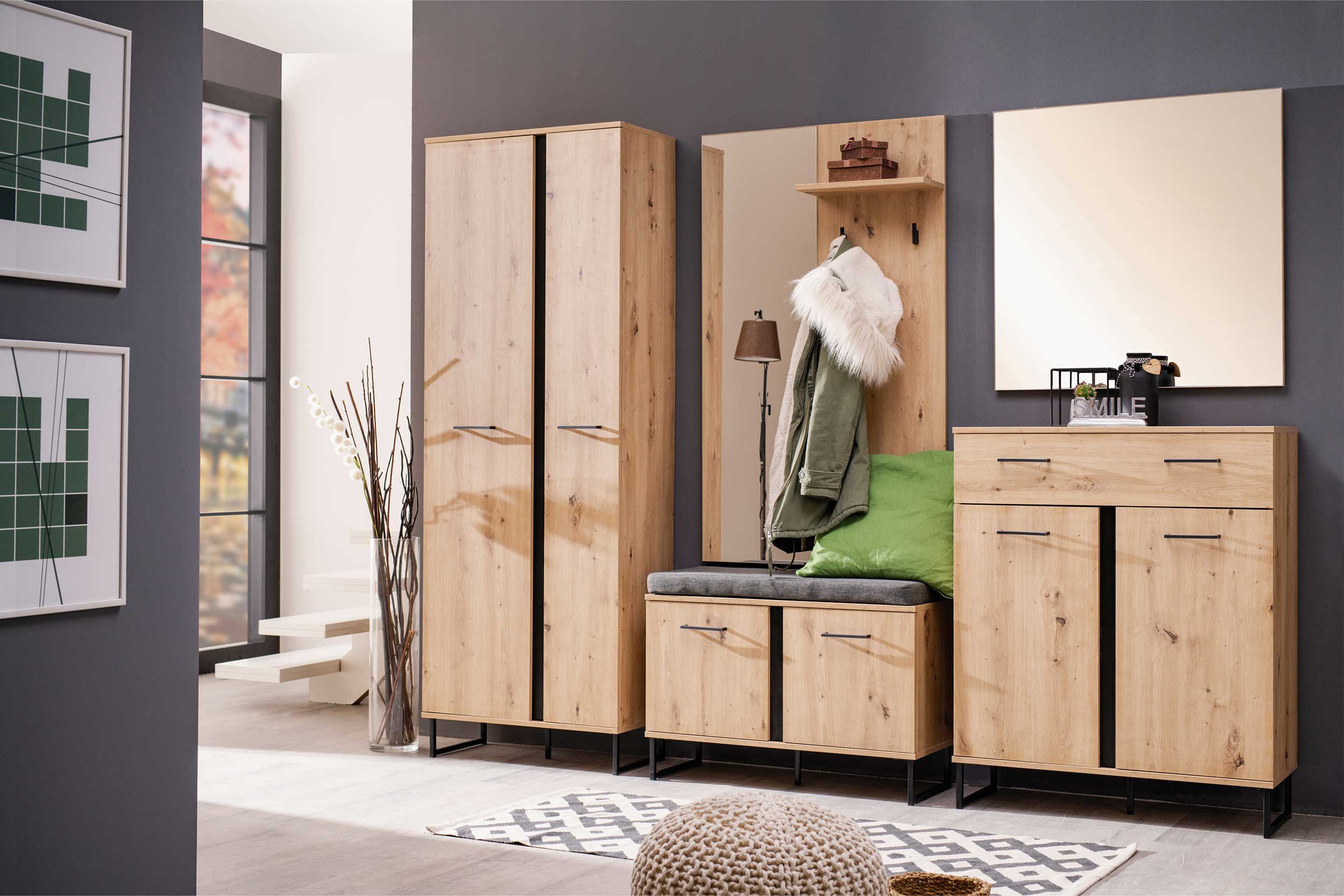 Commode Hoggas 2 portes & 1 tiroir - chêne - Image 9