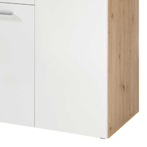 Commode Lobi 4 portes 2 tiroirs - blanc brillant/bois - Image 2
