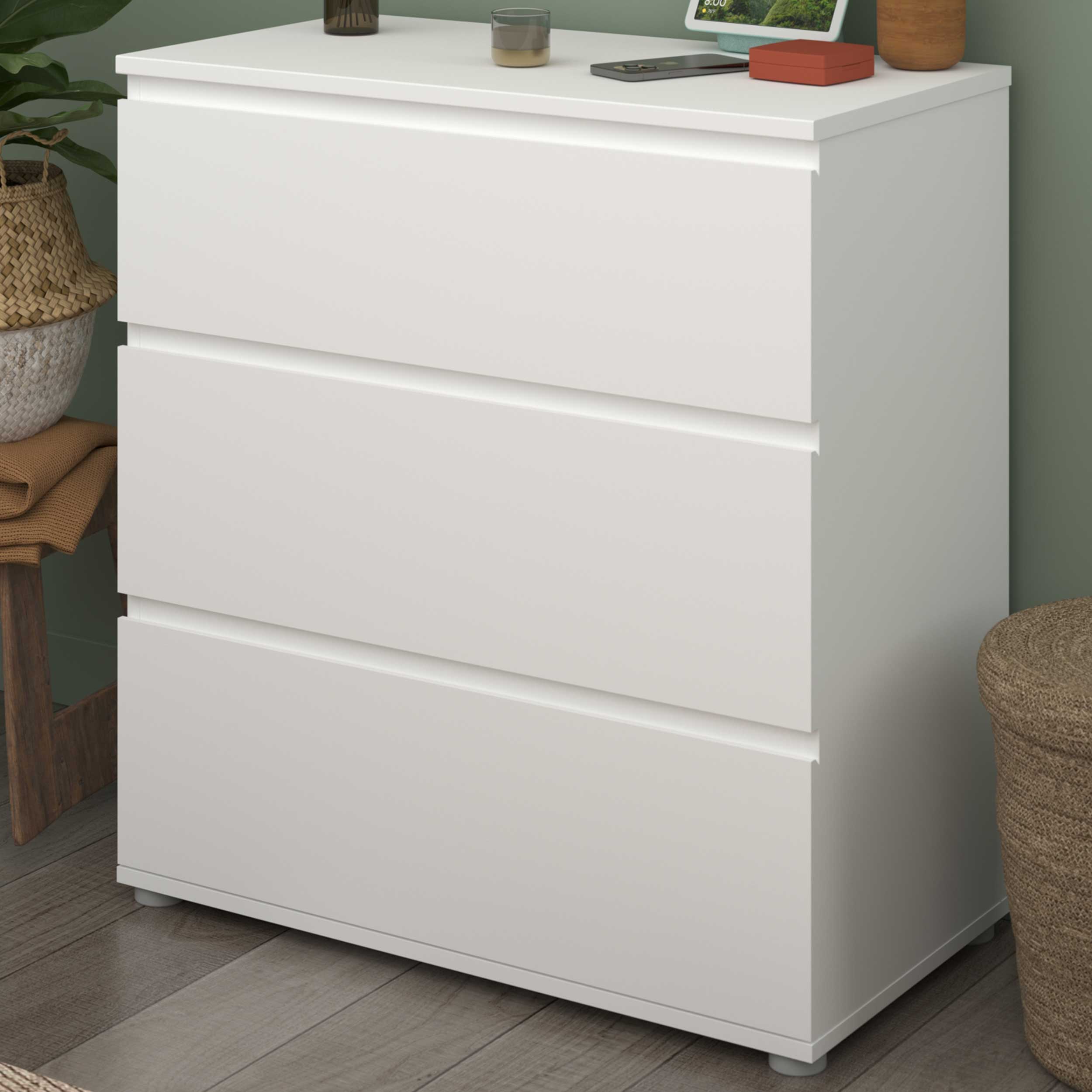 Commode Nux 3 tiroirs - blanc