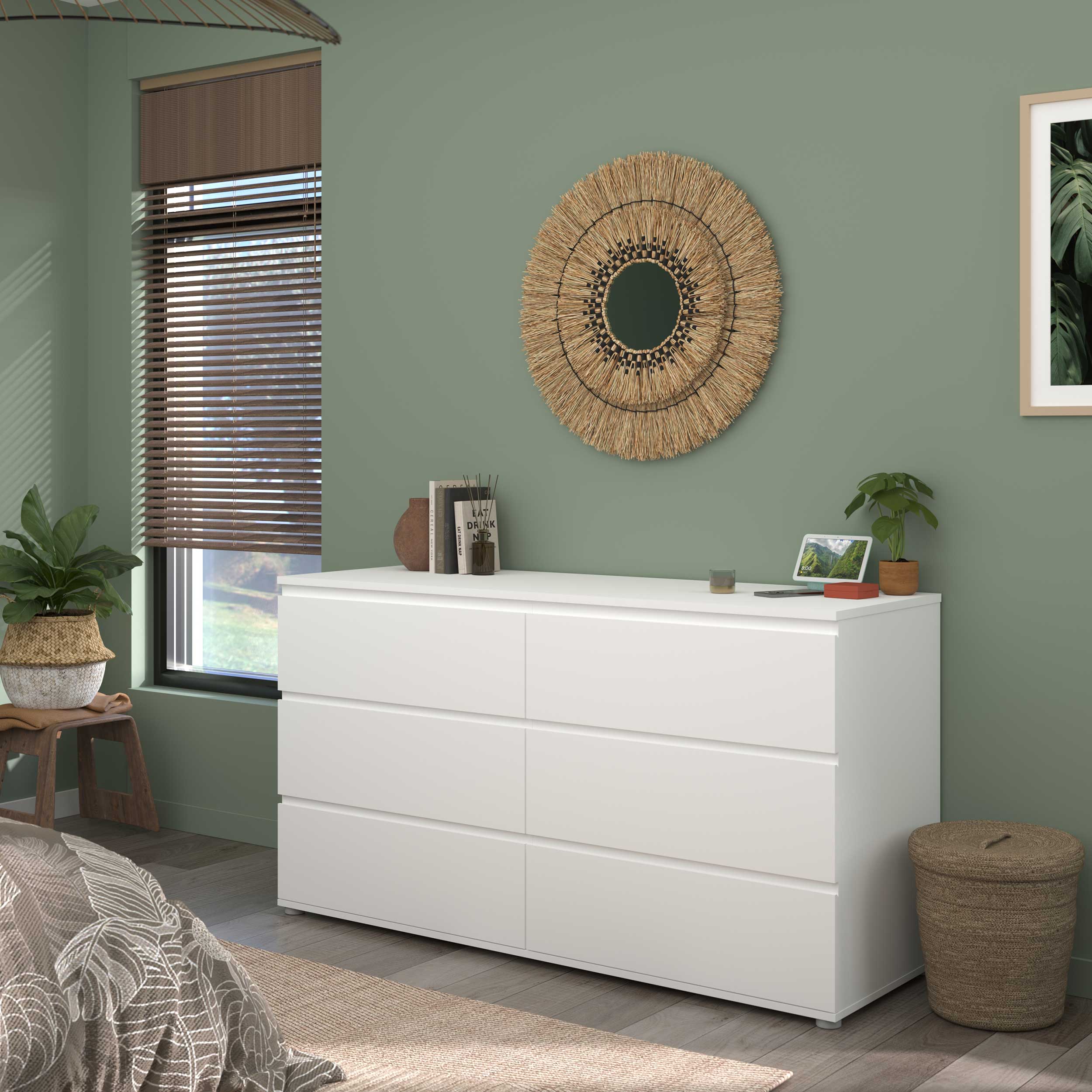 Commode Nux 6 tiroirs - blanc - Image 4