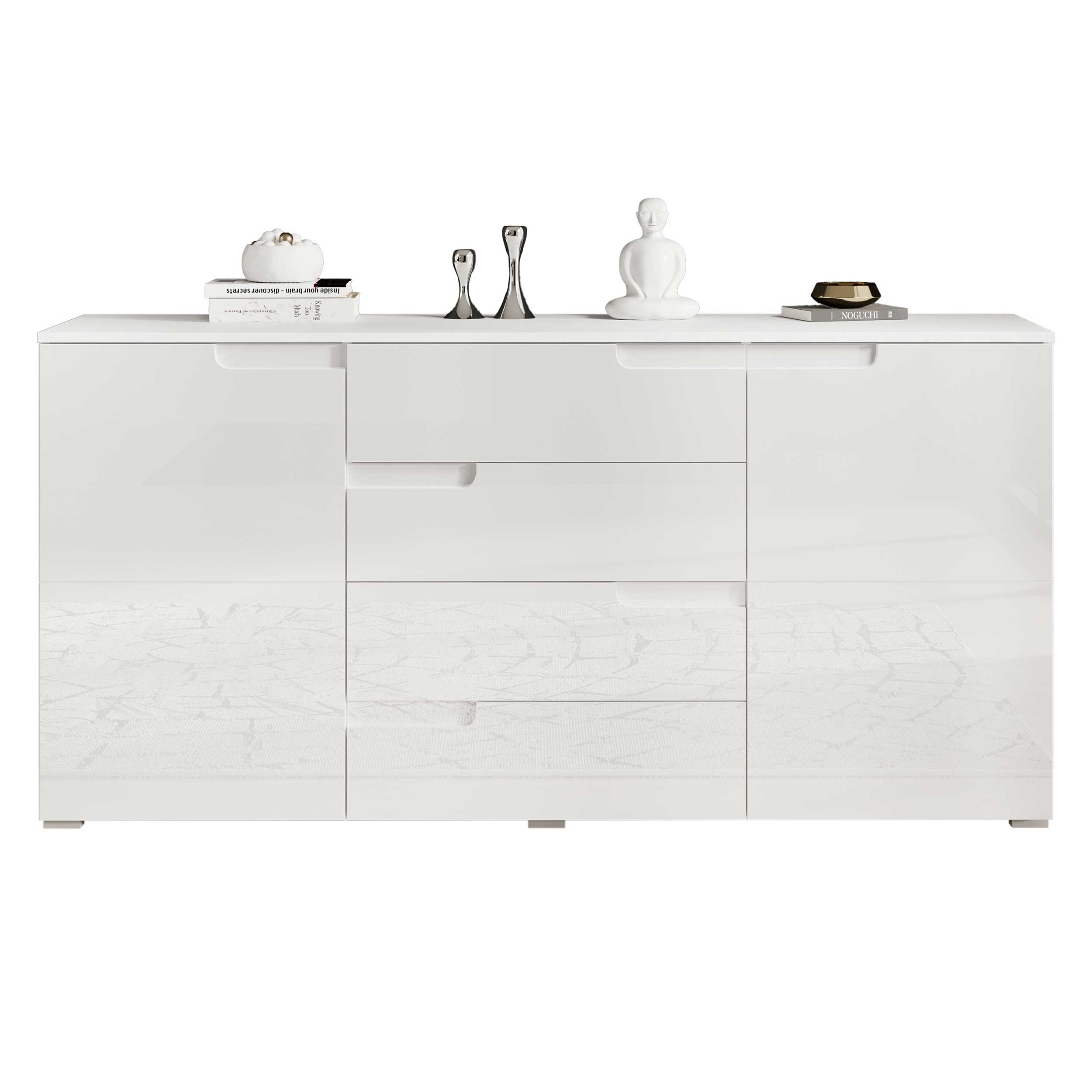 Commode Peso 2 portes 4 tiroirs - blanc - Image 5