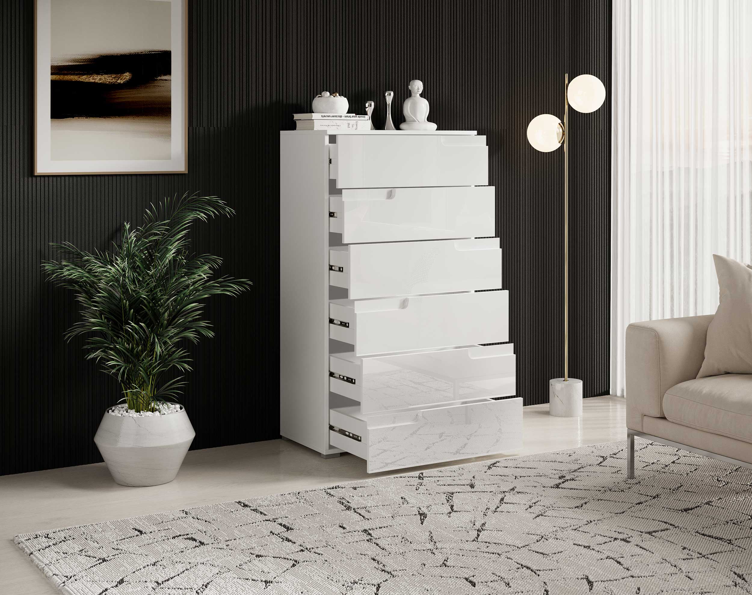 Commode Peso 6 tiroirs - blanc - Image 6