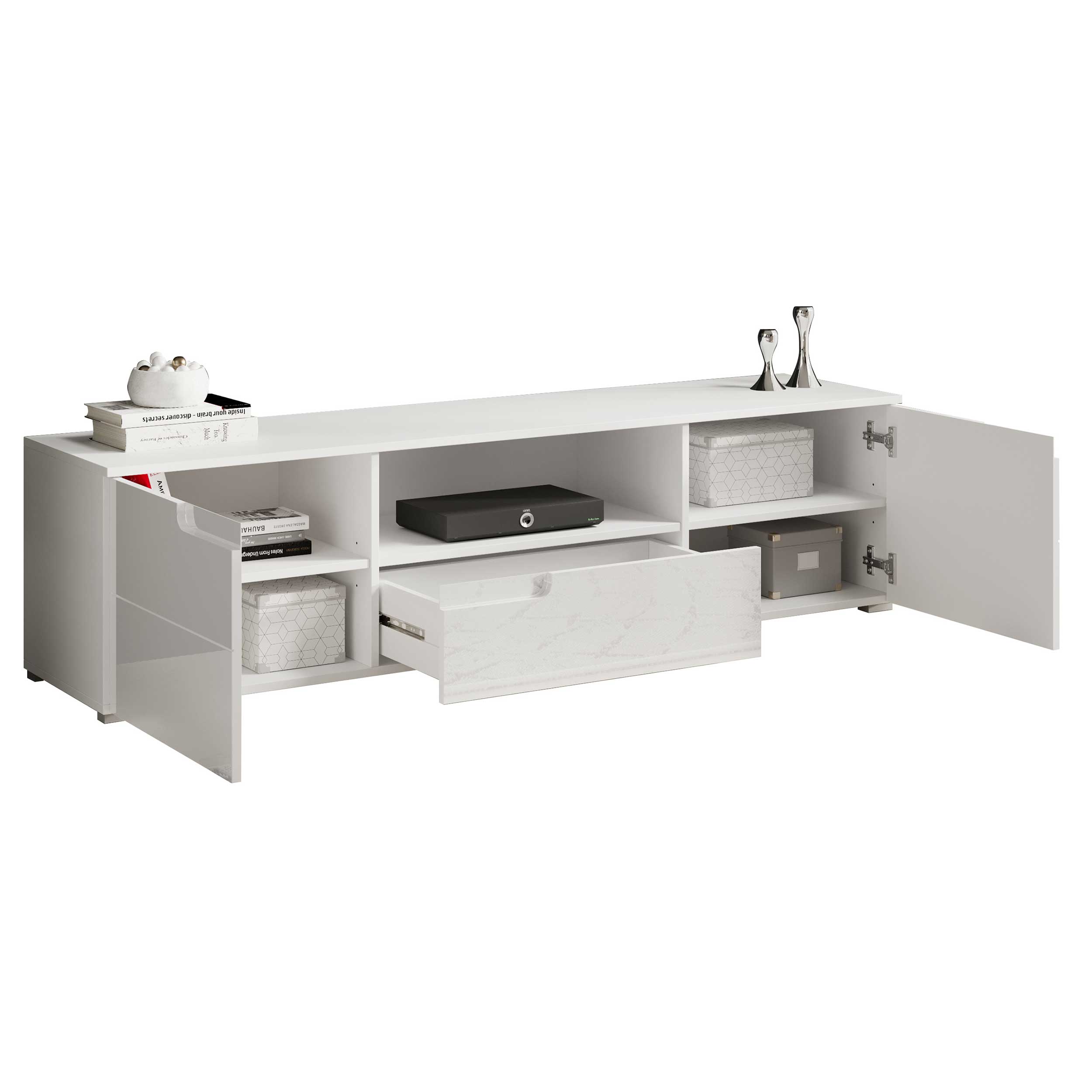 Commode Peso  portes  tiroirs - blanc - Image 3