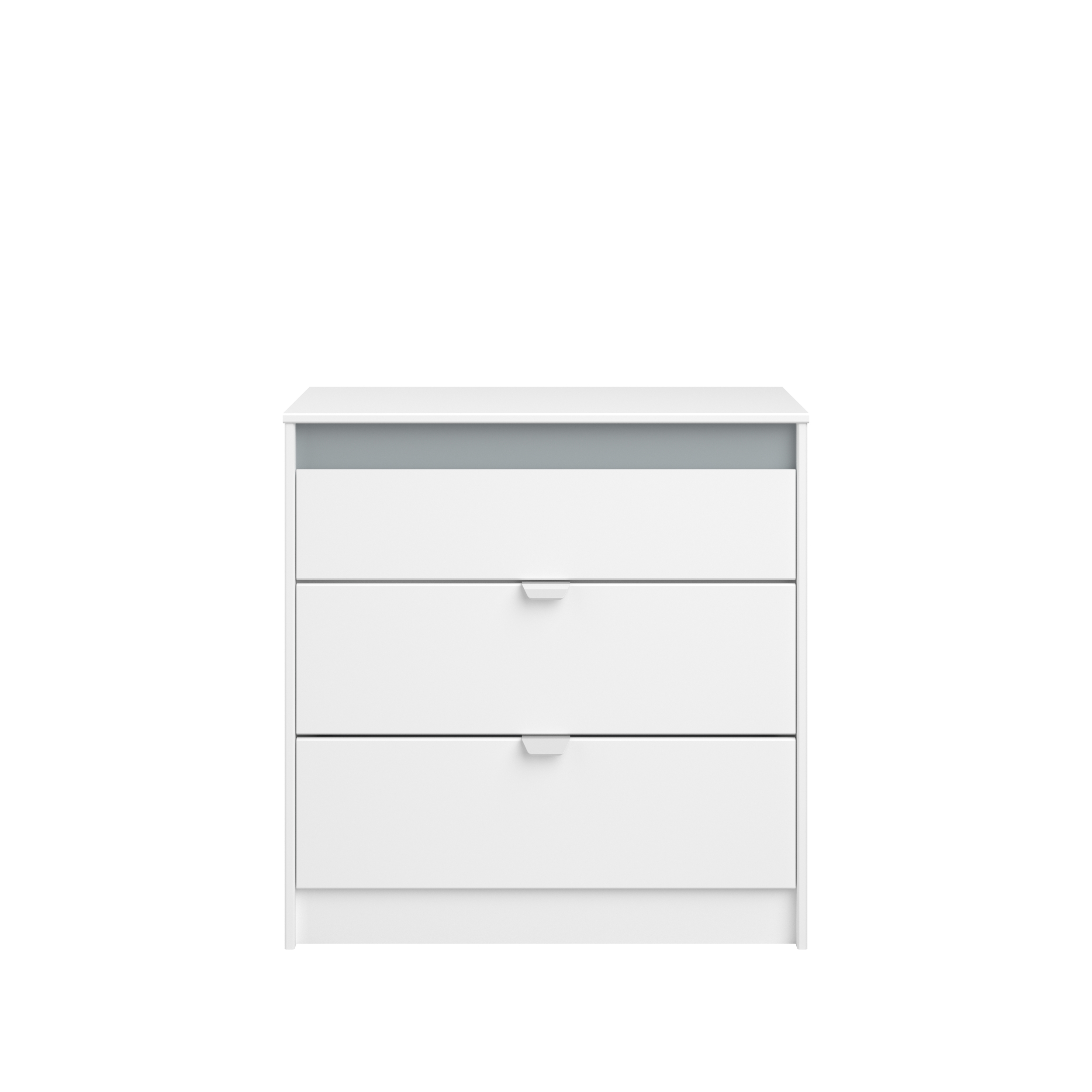 Commode Rue 78cm avec 3 tiroirs - blanc/gris ou blanc/rose - Image 9