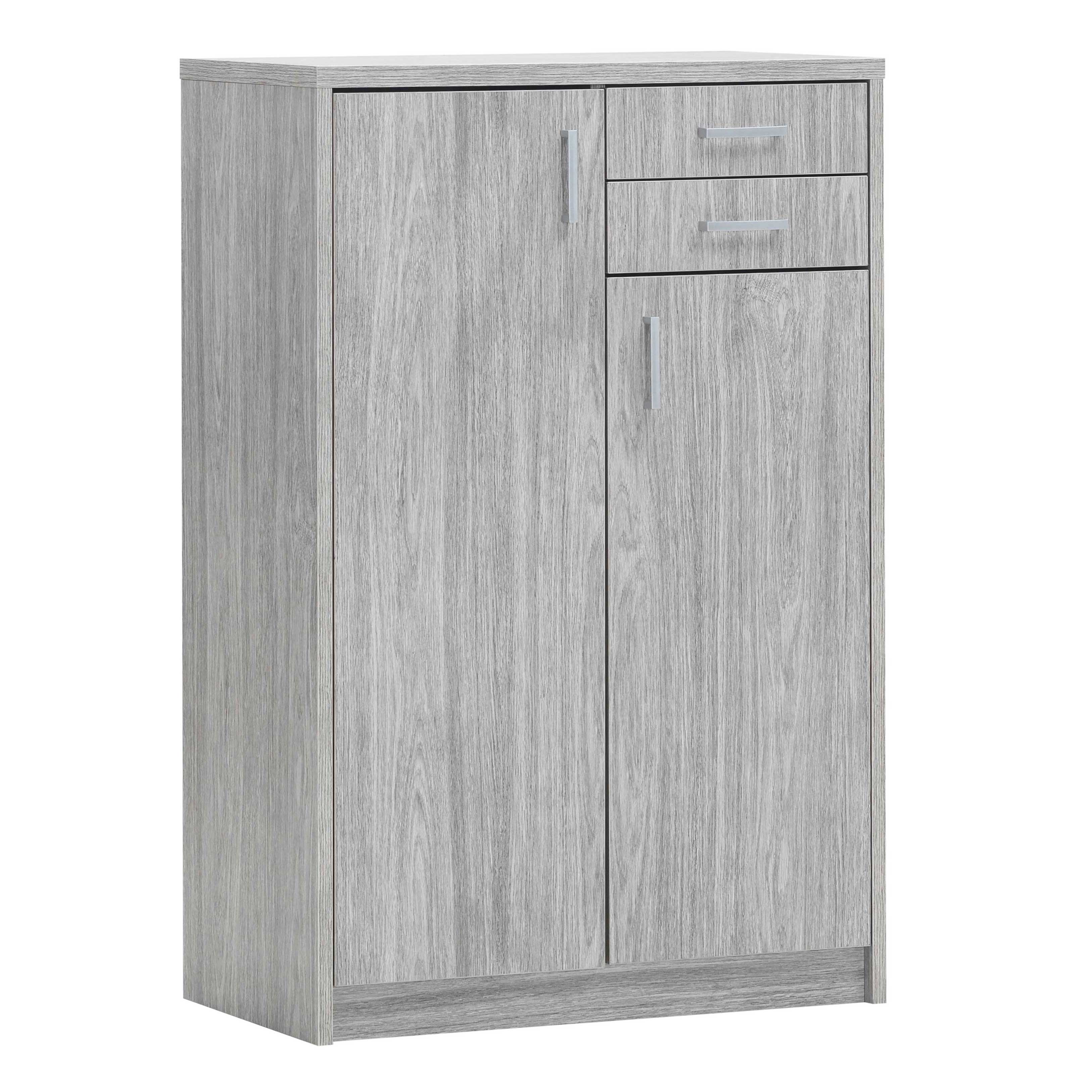 Commode Spacio 110cm 2 portes/2 tiroirs - chêne gris - Image 1