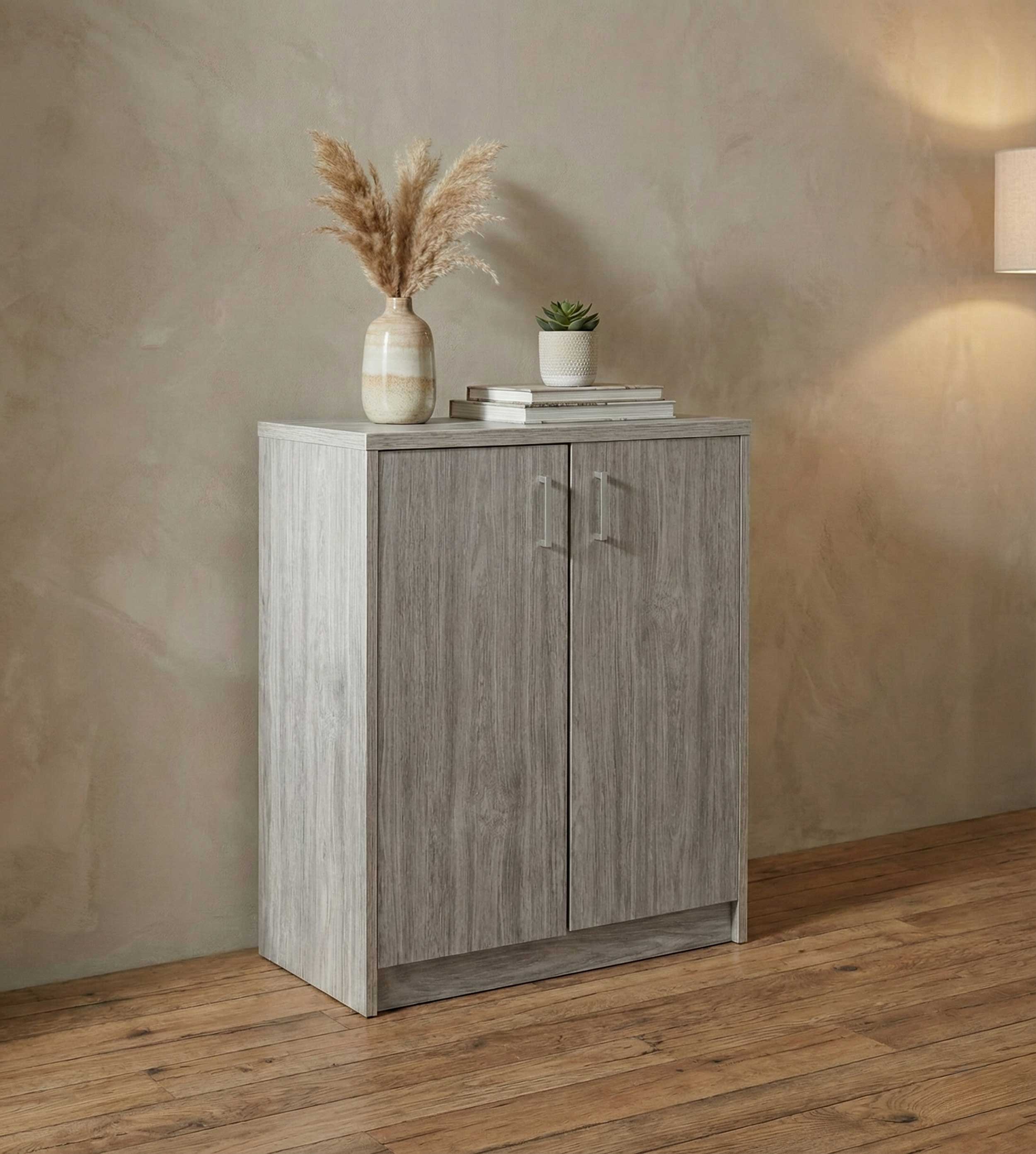 Commode Spacio 84cm 2 portes - chêne gris - Image 4