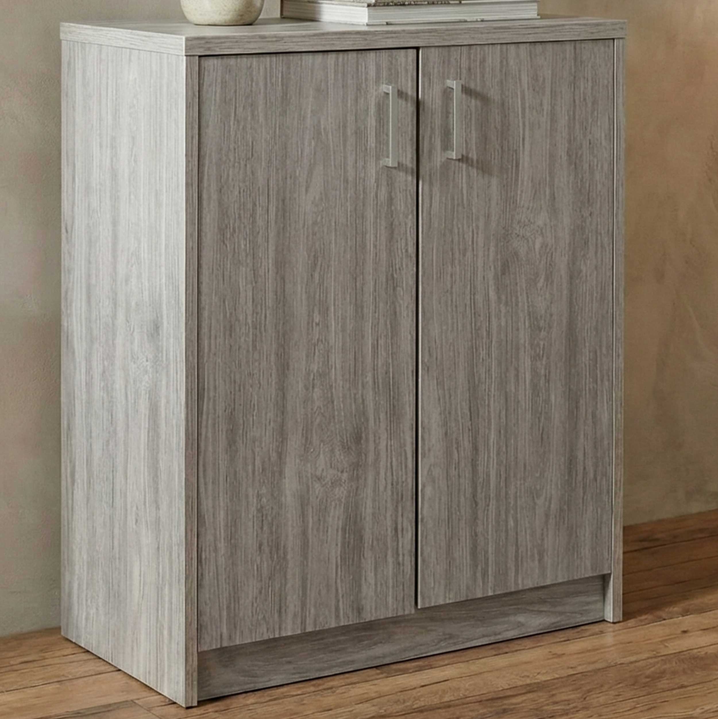 Commode Spacio 84cm 2 portes - chêne gris