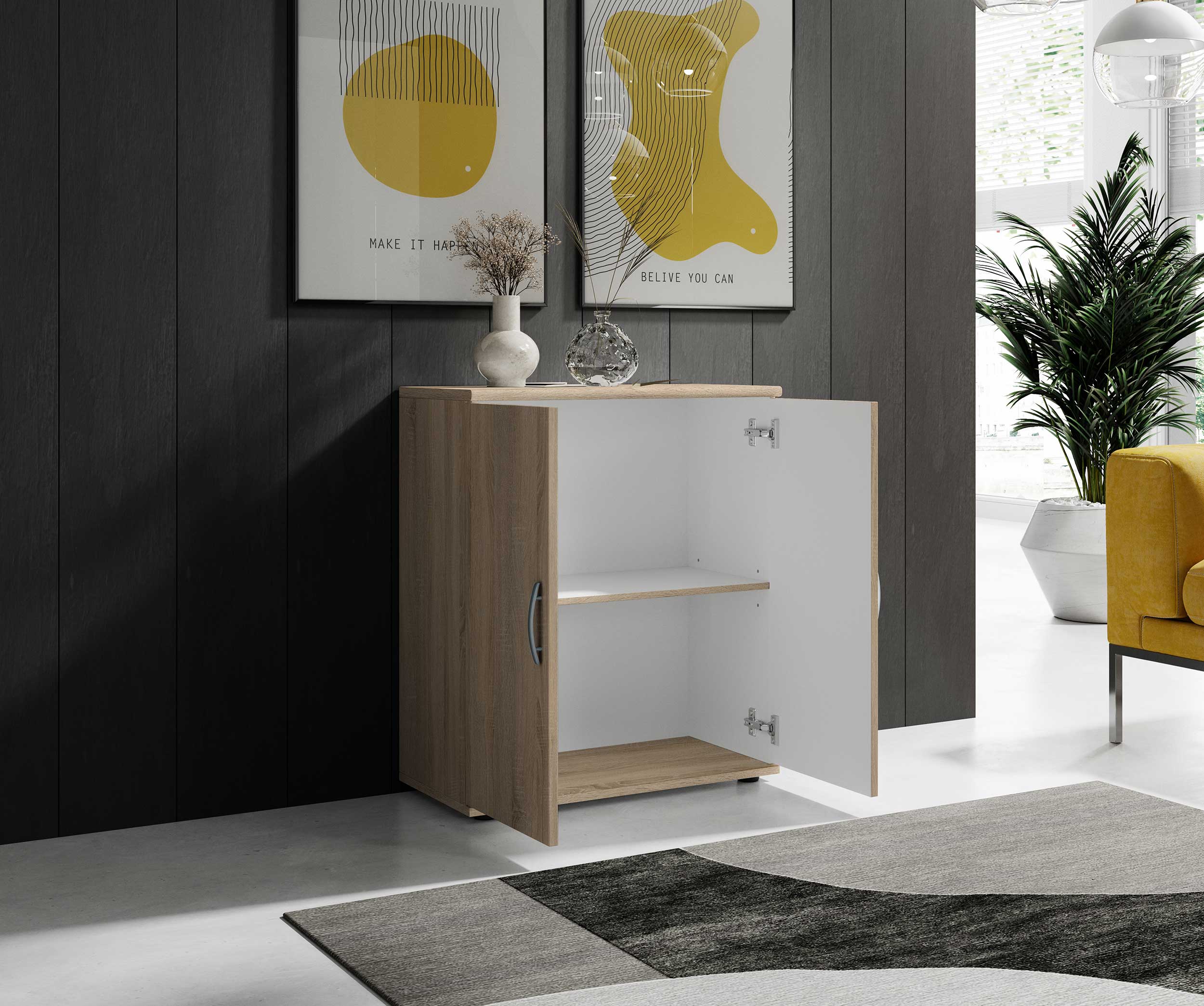 Commode Viviane 60cm avec 2 portes - chêne - Image 2