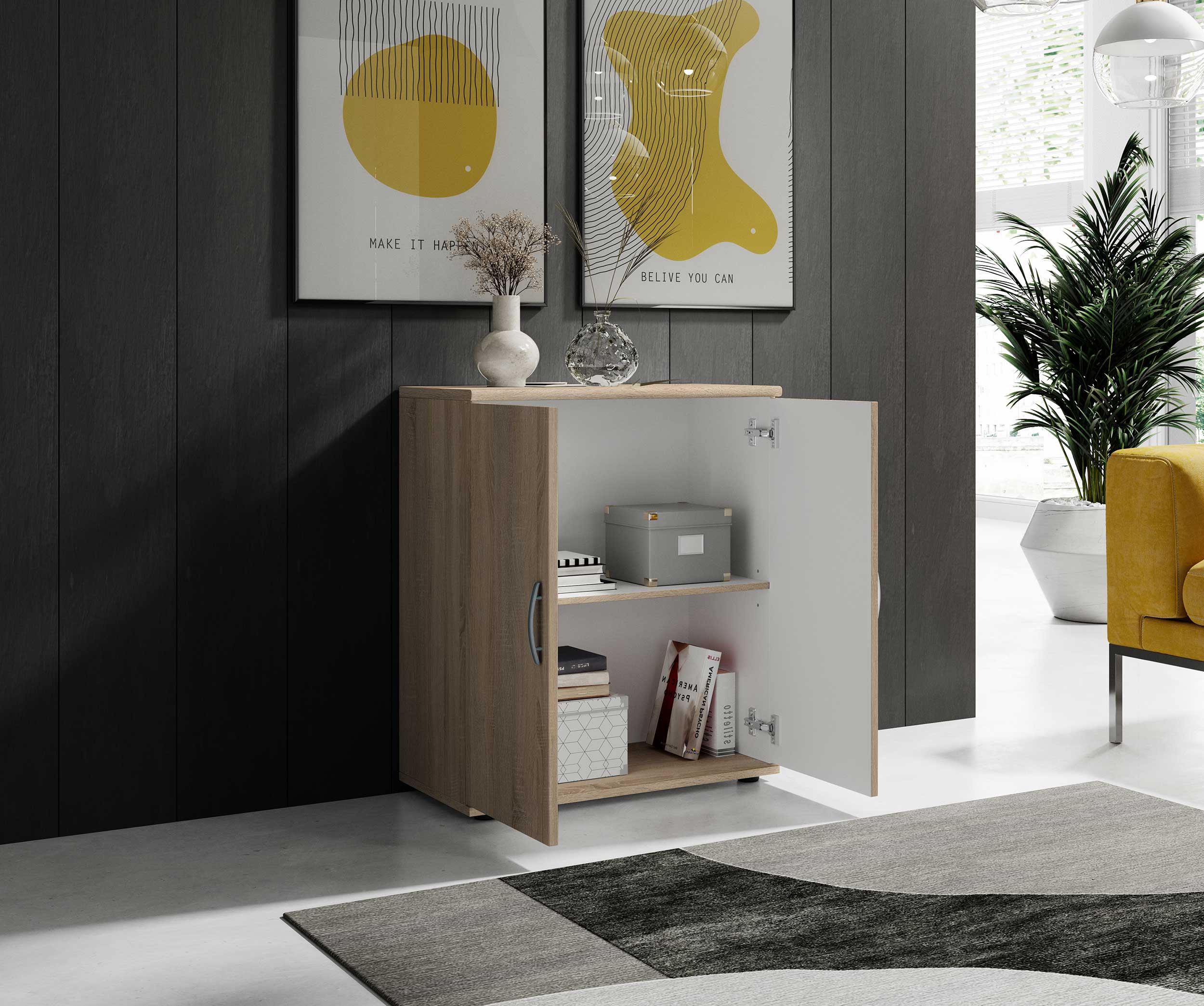 Commode Viviane 60cm avec 2 portes - chêne - Image 4