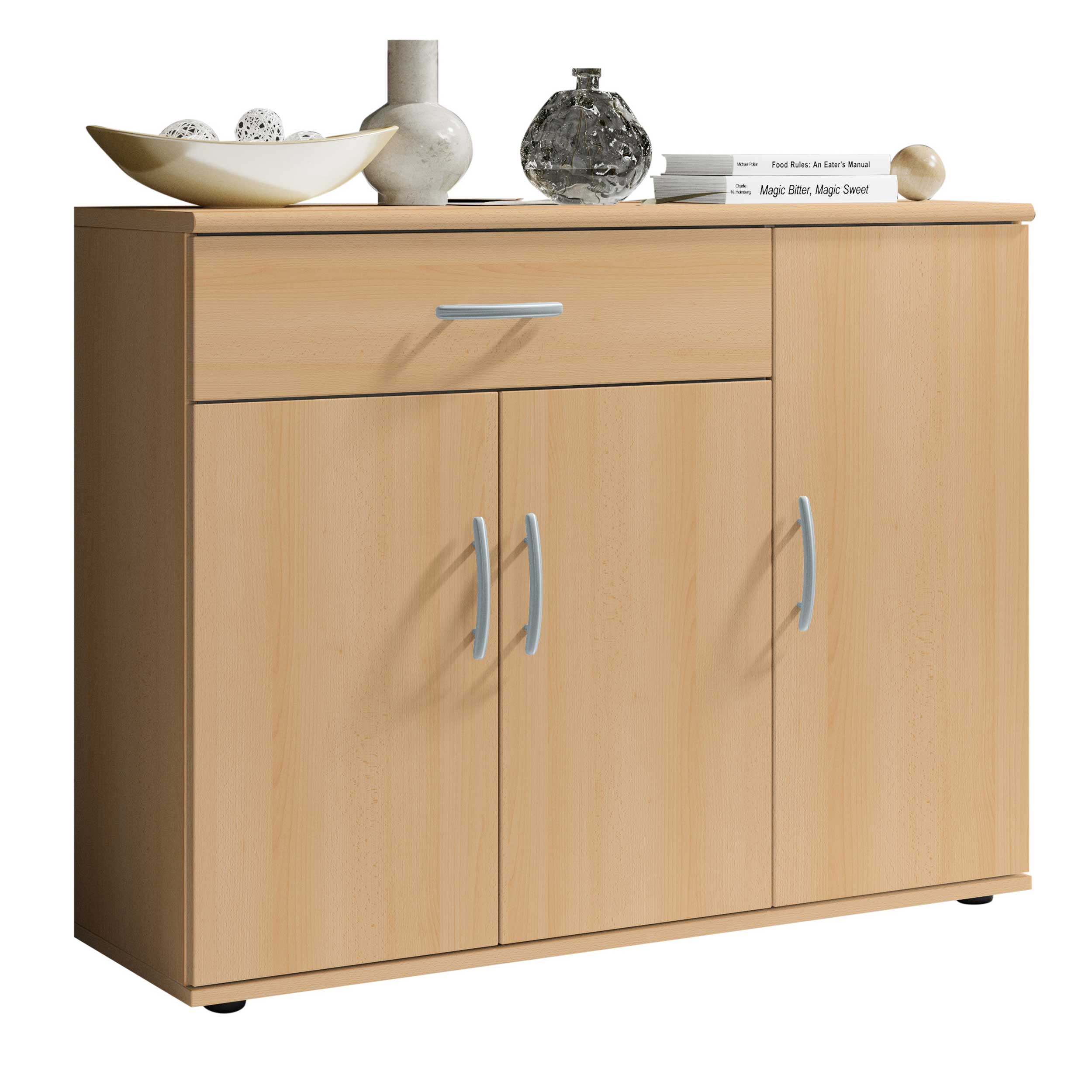 Commode Viviane 90cm avec 3 portes & 1 tiroir - hêtre - Image 8