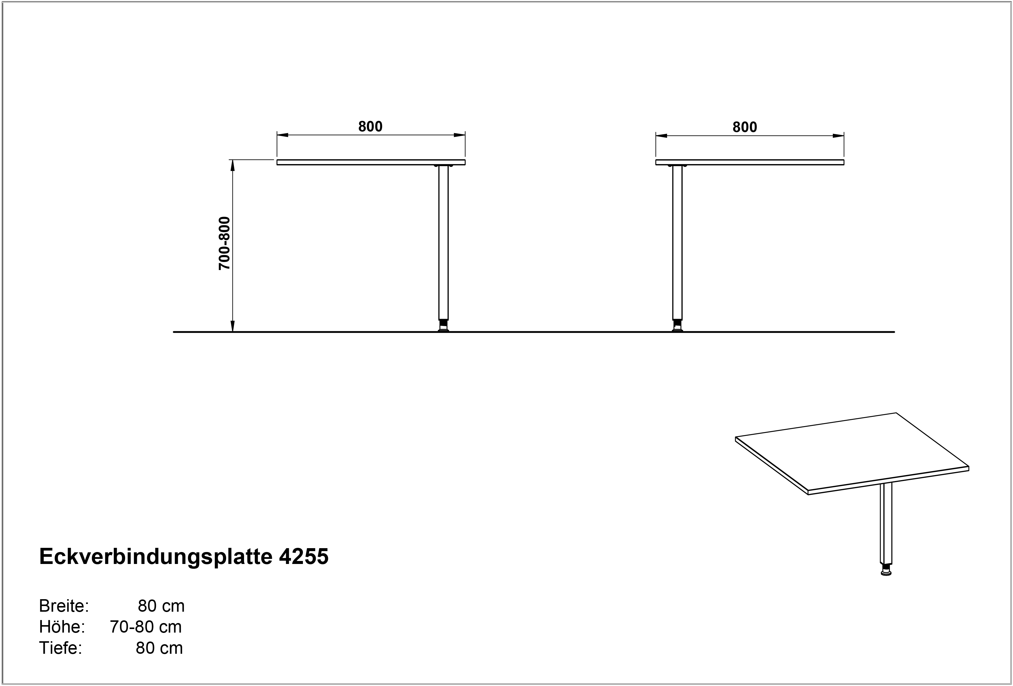 Connexion pour bureaux Presley - chêne/noir - Image 4