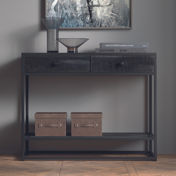 Console Alessandra-bois de mango noir