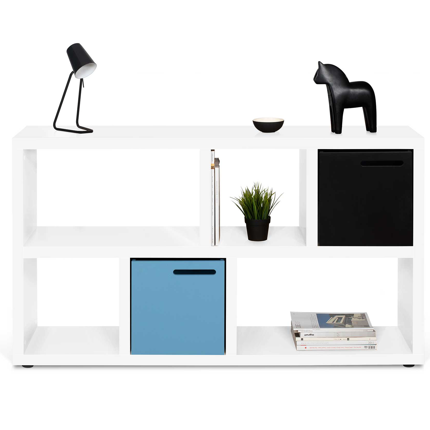 Console Berkeley 6 compartiments - blanc