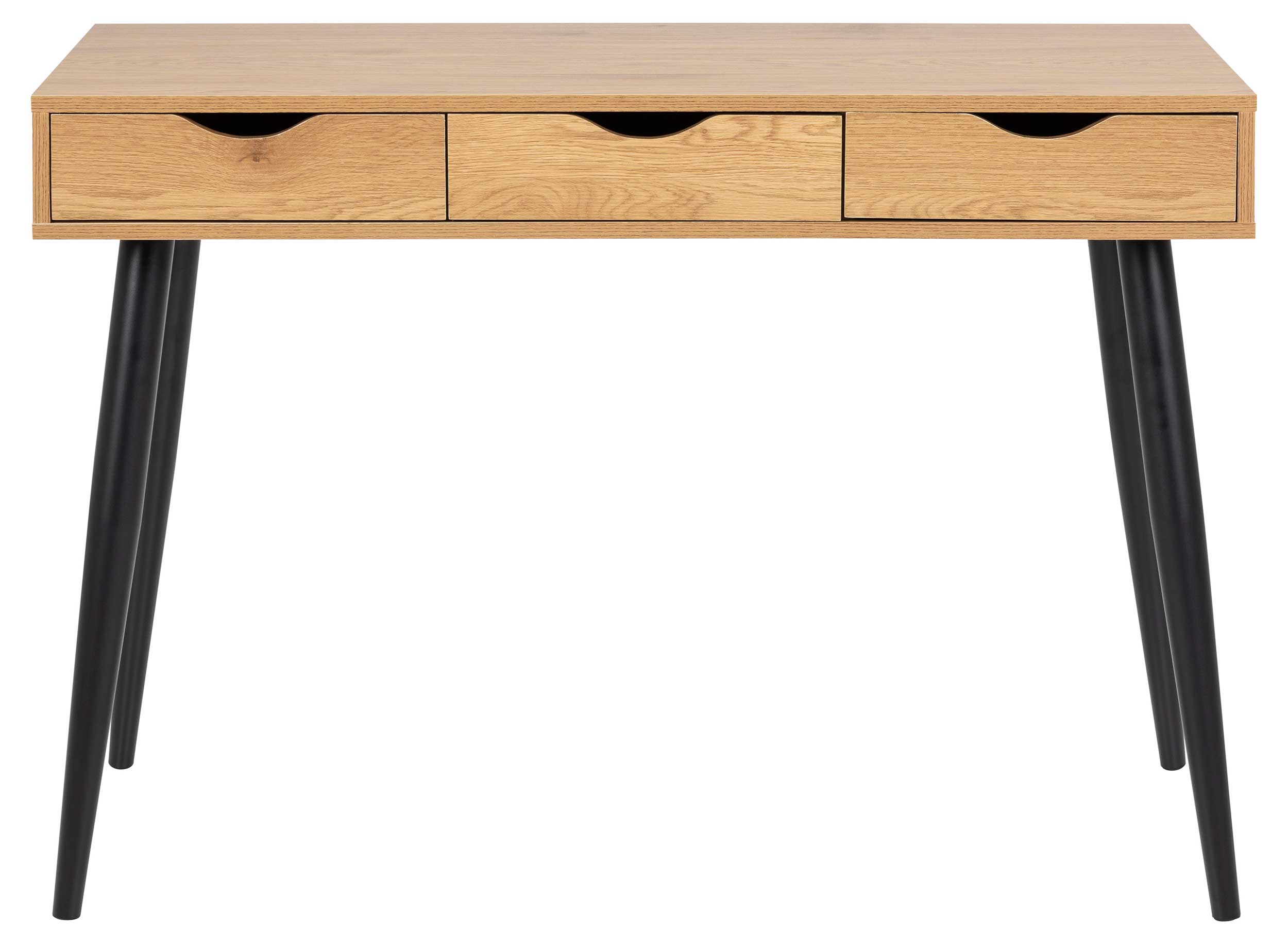Console/bureau Jupiter 110 cm 3 tiroirs - chêne sauvage/noir - Image 8