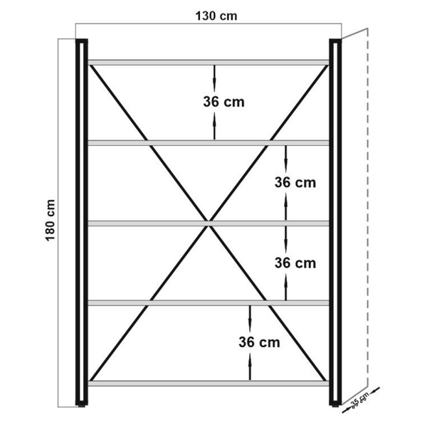 Cosmo Bibliothèque | 100 % MÉLAMINE | Pin Atlantique, noir - Image 4