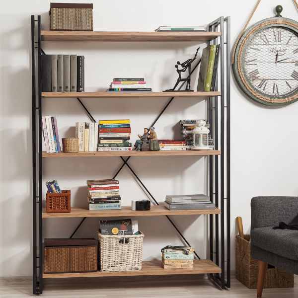 Cosmo Bibliothèque | 100 % MÉLAMINE | Pin Atlantique, noir - Image 5