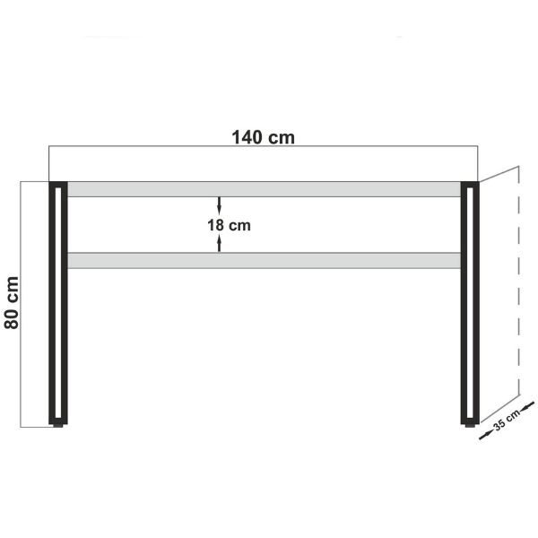 Cosmo Buffet | 100 % MÉLAMINE | Pin Atlantique, Noir - Image 2
