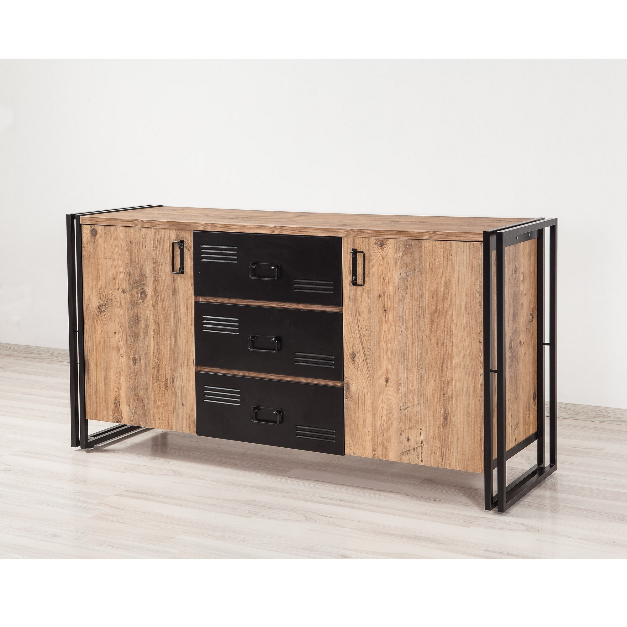 Cosmo Console | 100 % MÉLAMINE | Pin Atlantique, Noir - Image 6