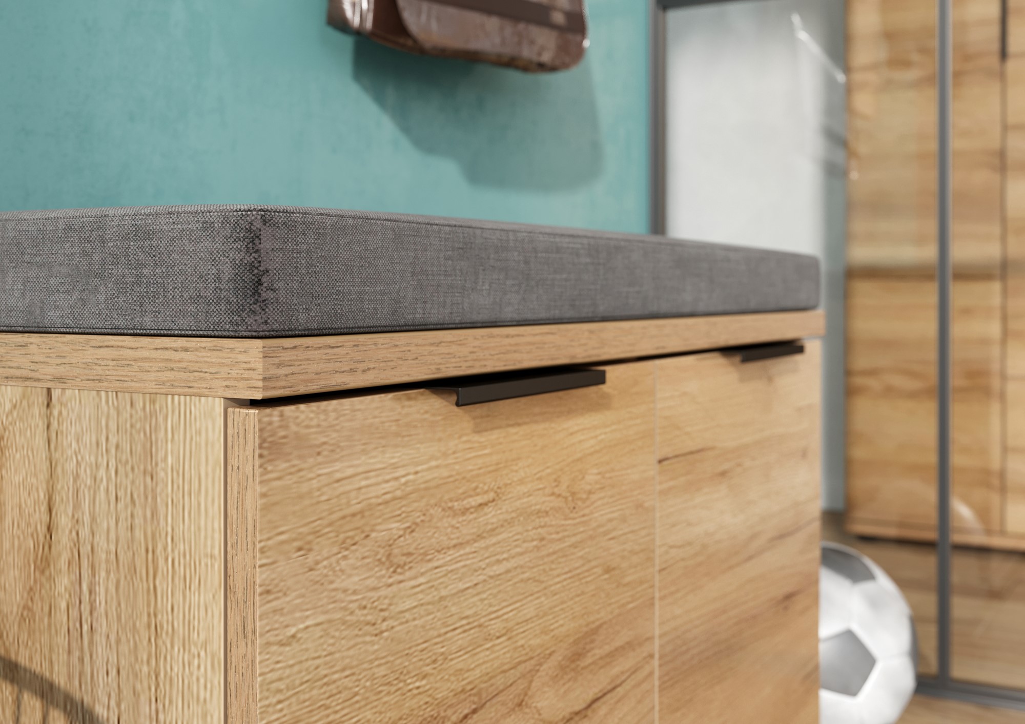 Coussin 72x33 pour banc à chaussures - anthracite - Image 2