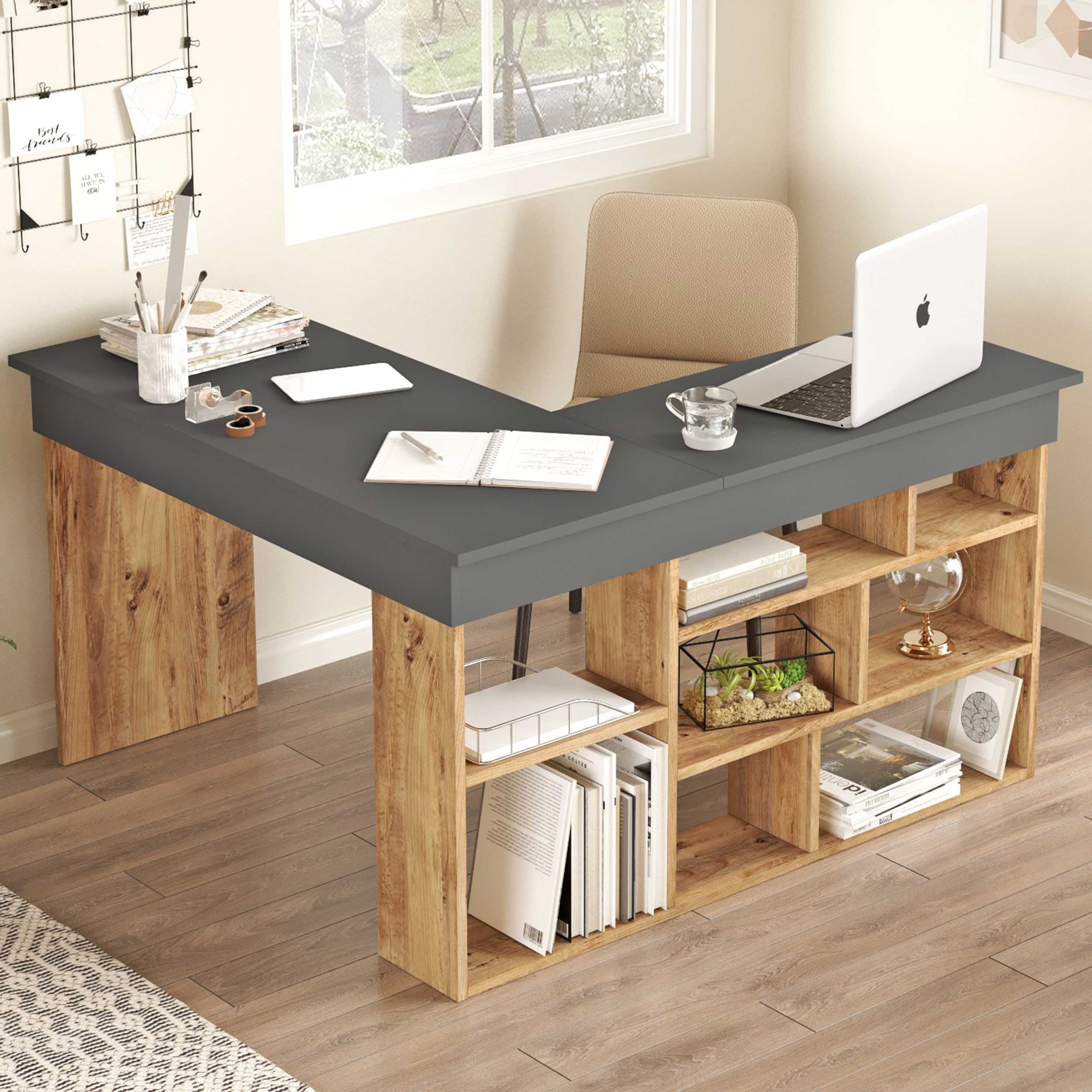 CT5 Bureau d'étude | 100 % MÉLAMINE | Pin Atlantique, Anthracite