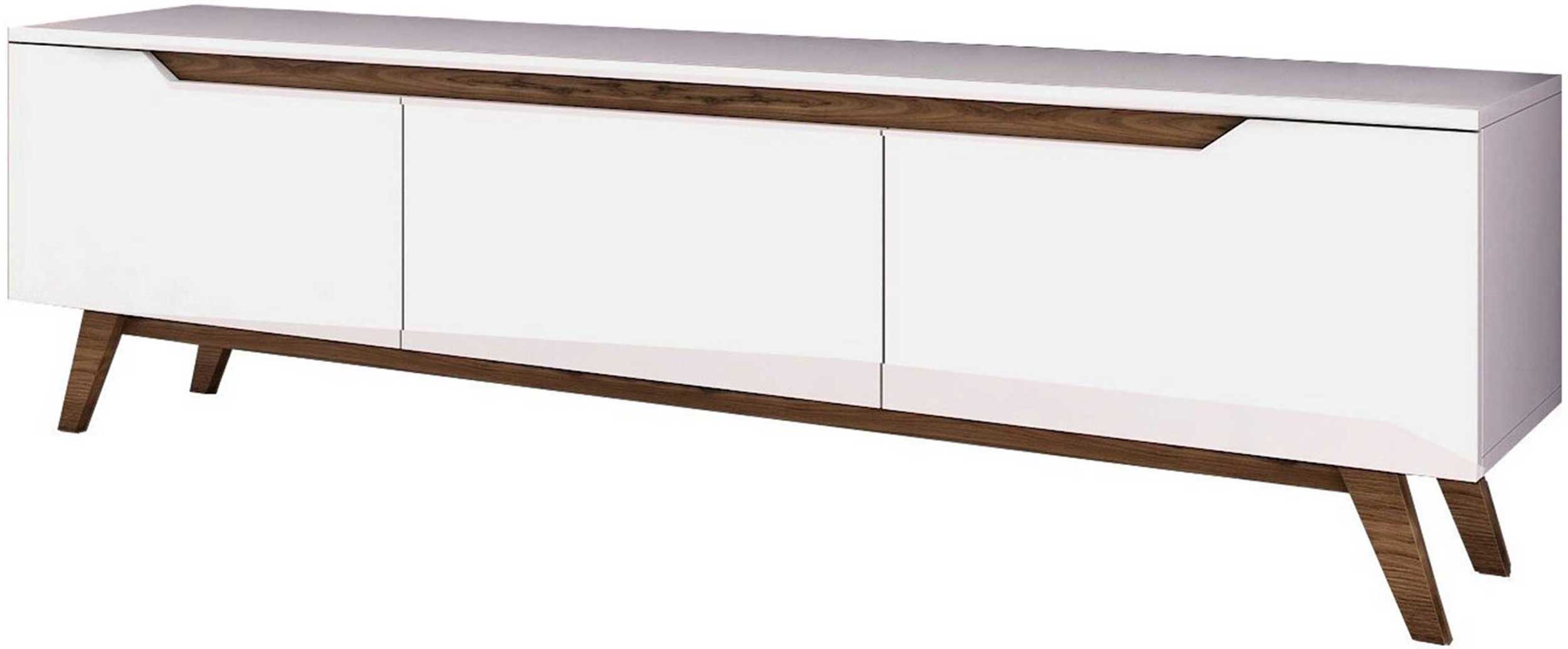 D1 Meuble TV | 100 % MÉLAMINE | Blanc, Noyer - Image 6