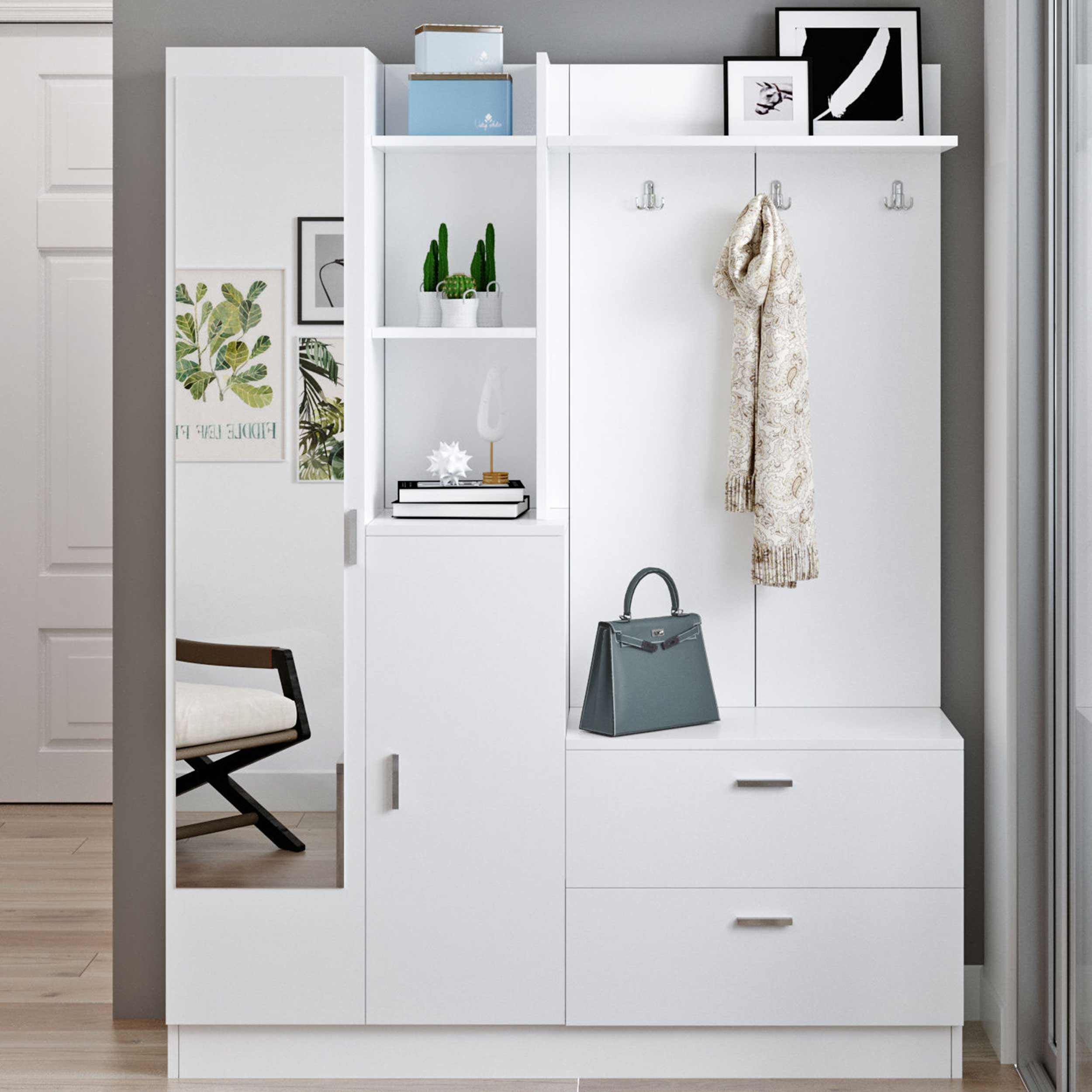 DD5 Meuble d'entrée | 100 % MÉLAMINE | Blanc - Image 1