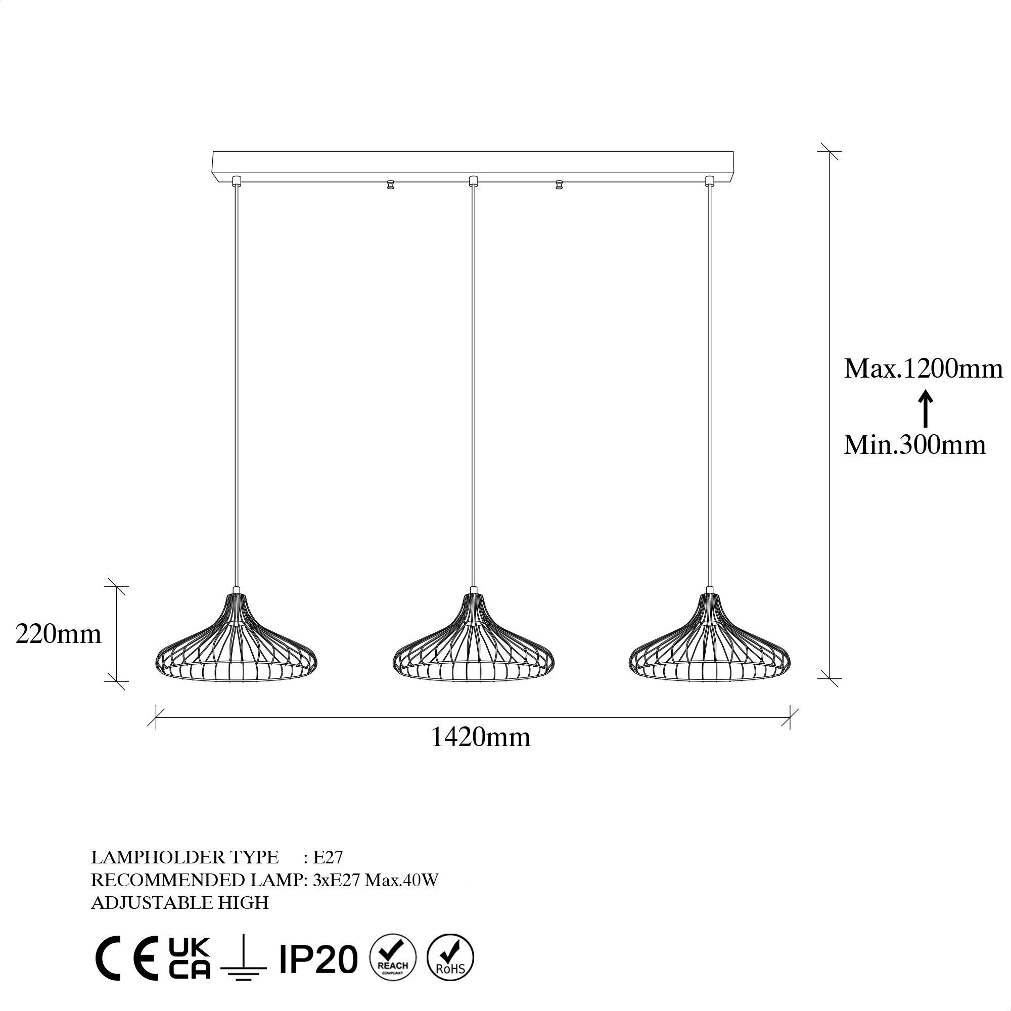 Depay Lustre | Hauteur réglable | Noir, style antique - Image 2