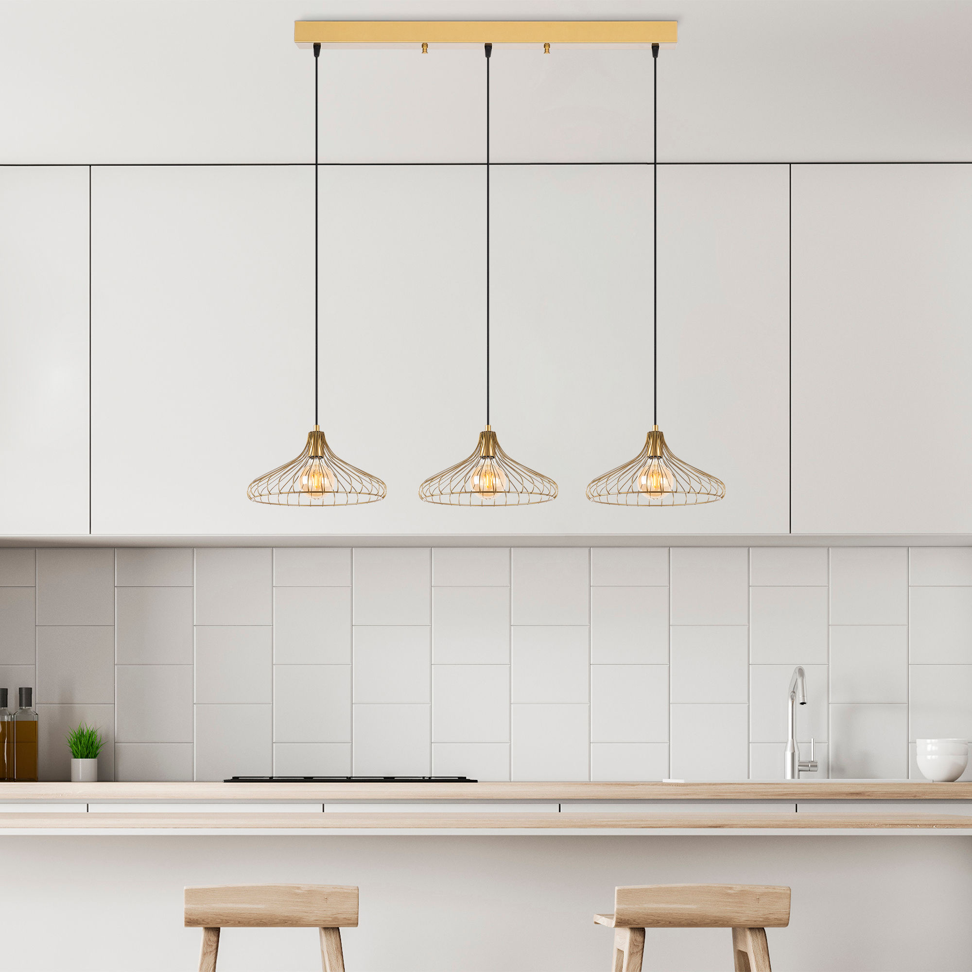 DEPAY Lustre | Hauteur réglable | Or brillant