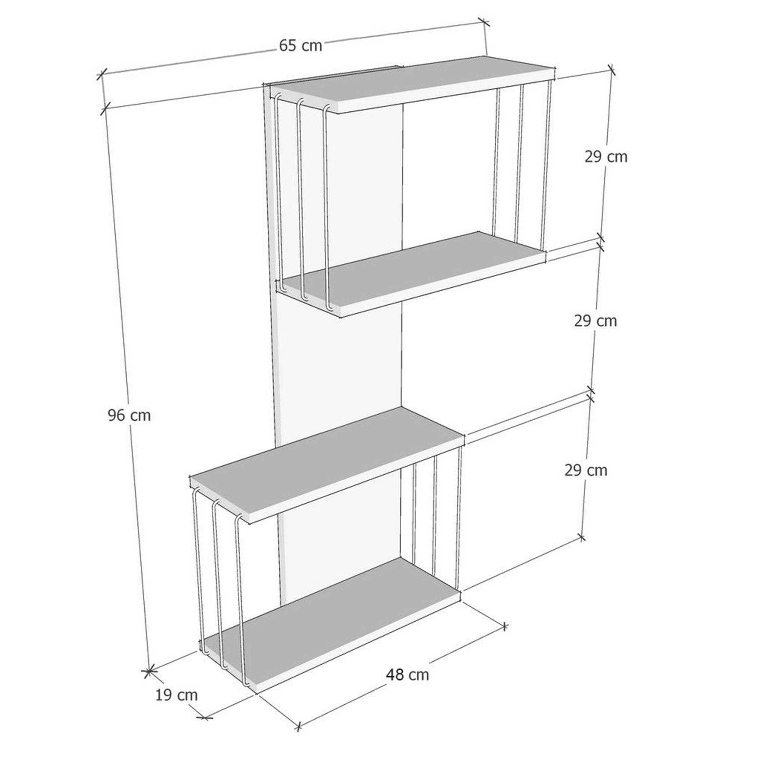 Destan Étagère murale | 100 % MÉLAMINE | Anthracite, Chêne - Image 2
