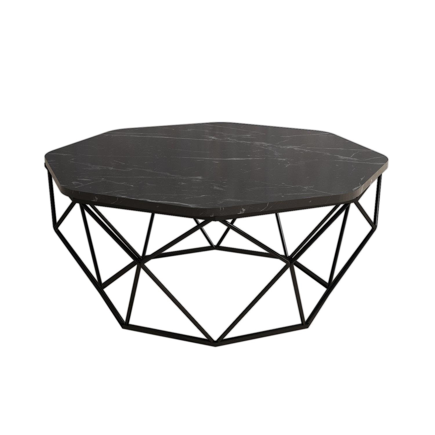 Diamond Table basse | 100 % MÉLAMINE | Noir - Image 3