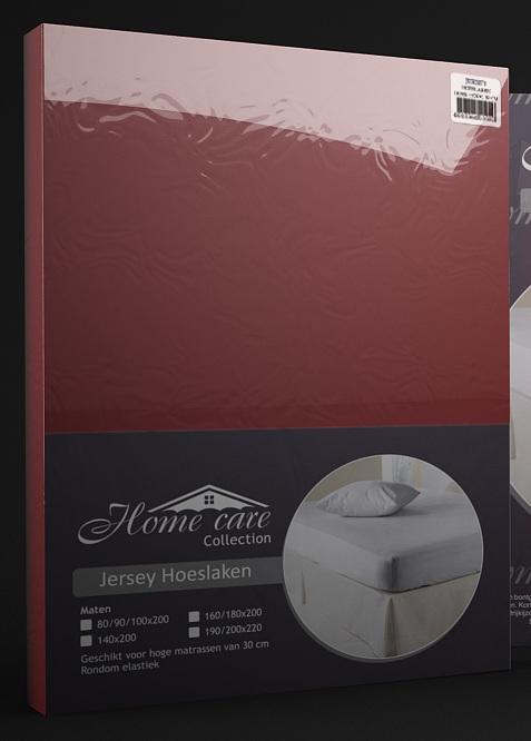 Drap-housse Jersey bordeaux 80/90/100x200cm - Image 2