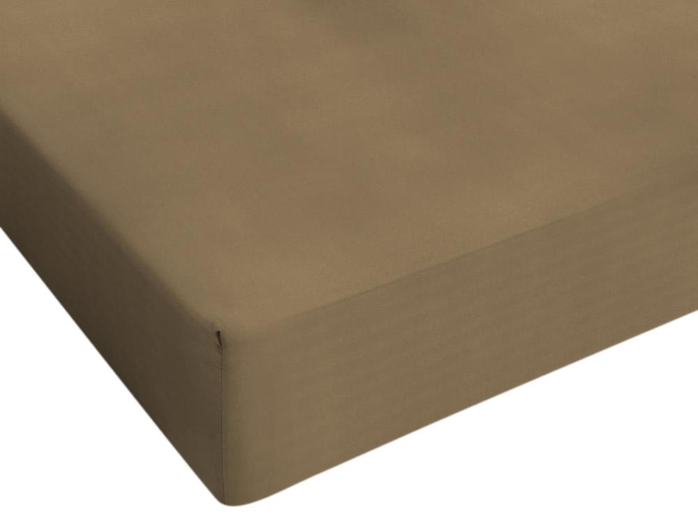 Drap-housse Jersey taupe 80/90/100x200cm - Image 1