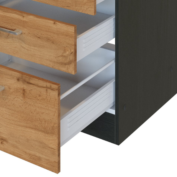 Elément de cuisine Sorrella 360cm avec lave-vaisselle, four, réfrigérateur et congélateur - blanc/chêne - Image 7