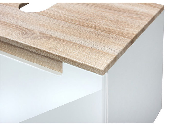 Élément lavabo Siena 60cm - blanc/brun - Image 2