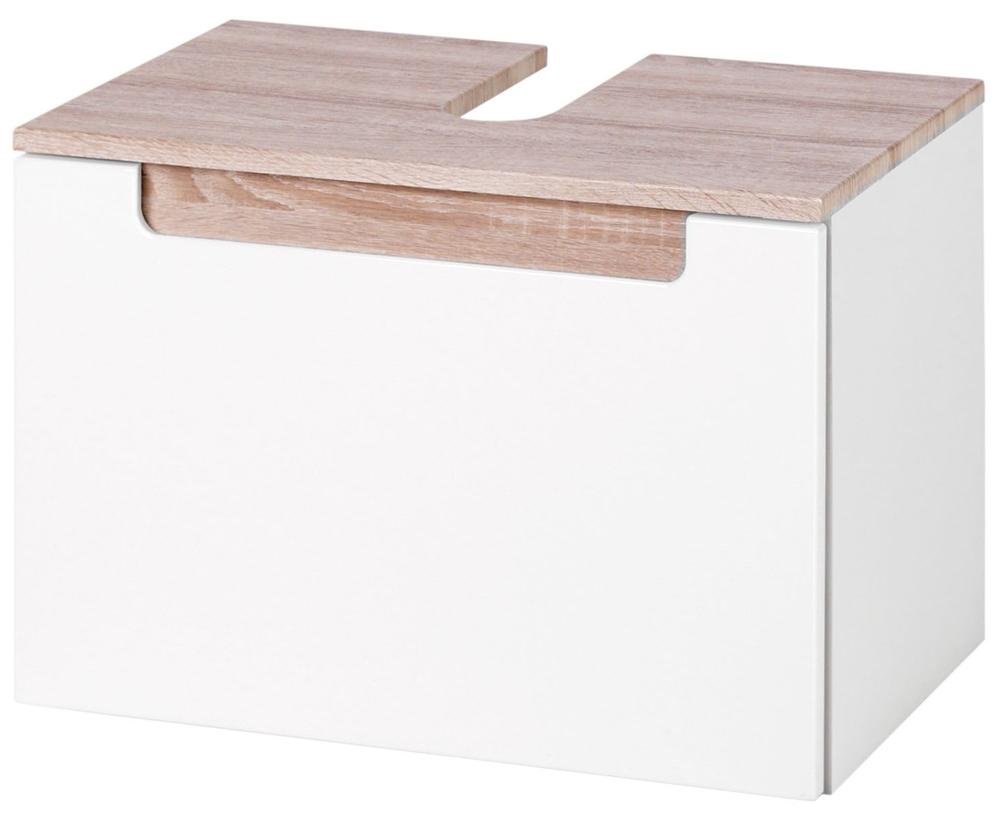 Élément lavabo Siena 60cm - blanc/brun