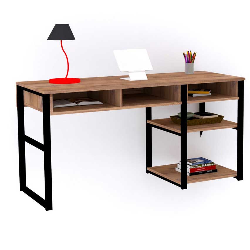 Emro Bureau d'étude | 100 % MÉLAMINE | Noyer, noir - Image 2