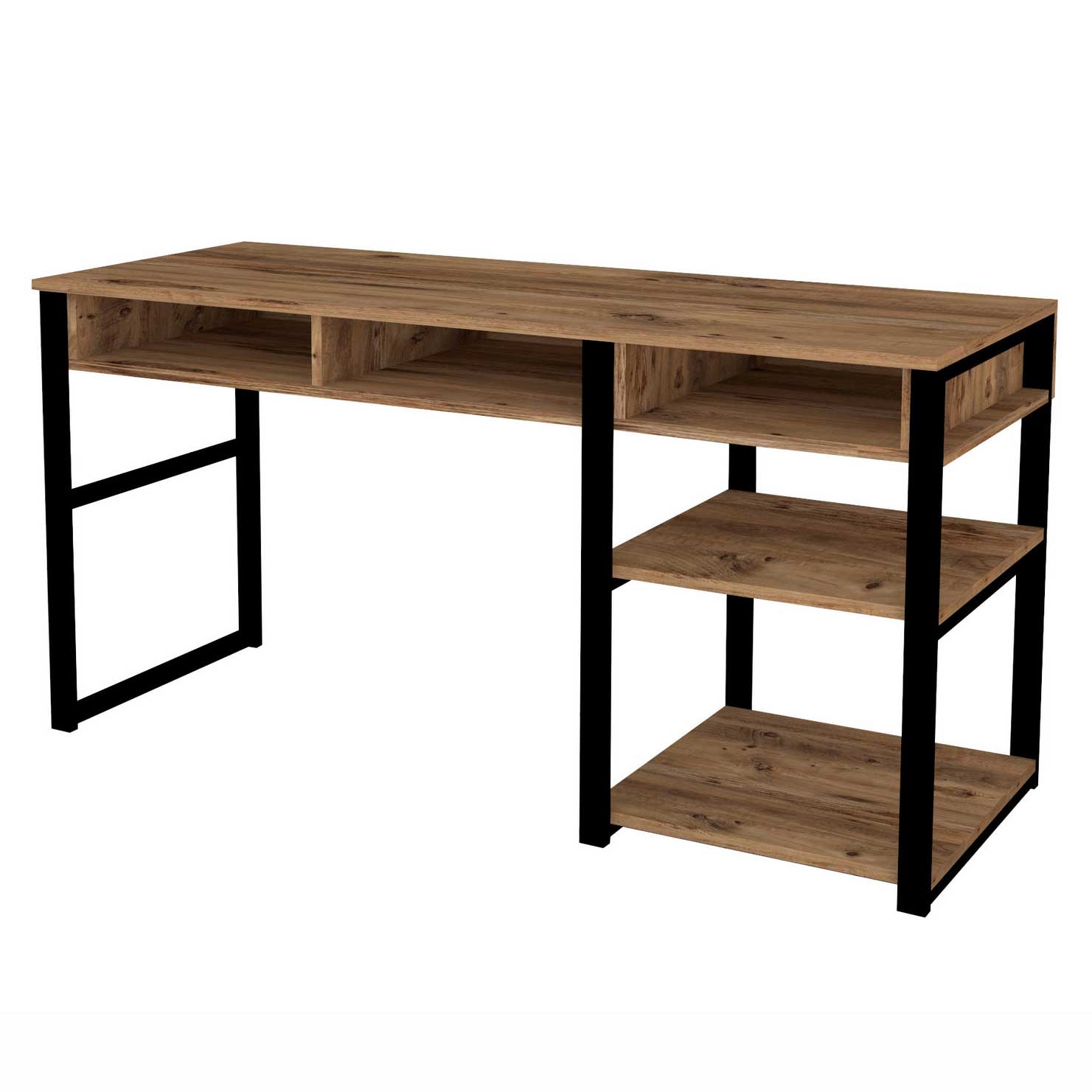 Emro Bureau d'étude | 100 % MÉLAMINE | Noyer, noir - Image 3