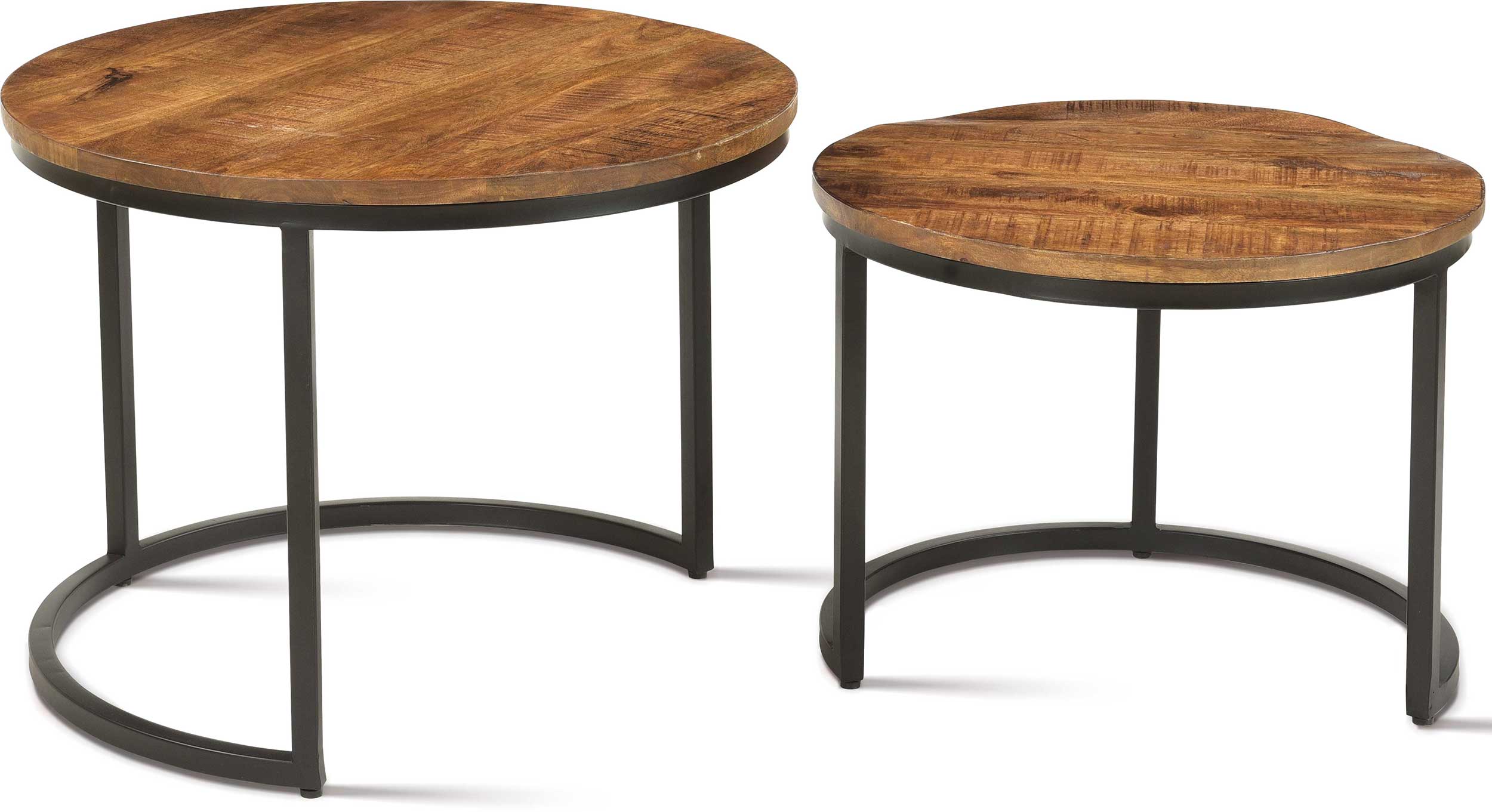 Ensemble de 2 tables basses Gaja-bois de mango - Image 3