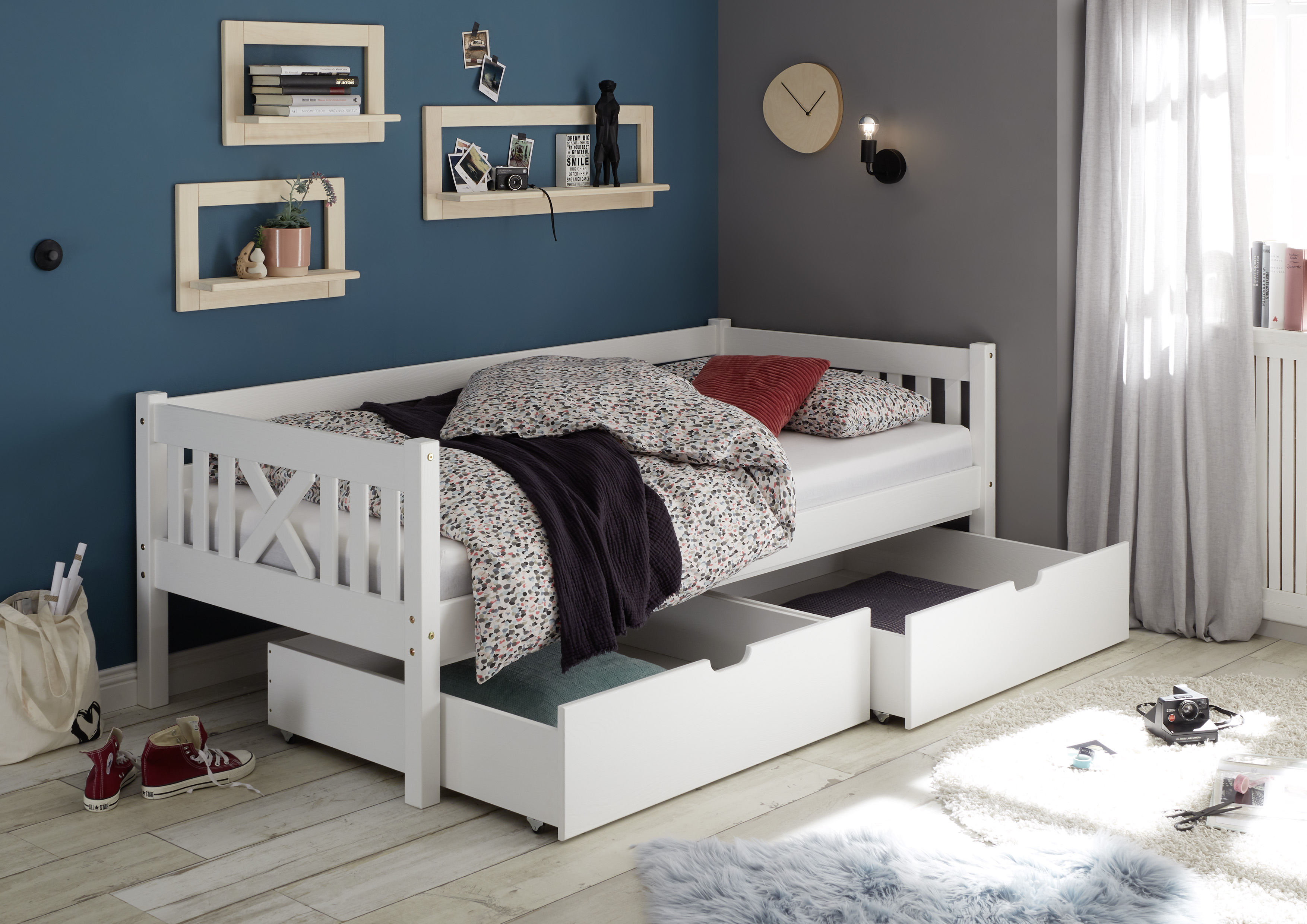 Ensemble de 2 tiroirs de lit Trever/Leona - blanc - Image 2