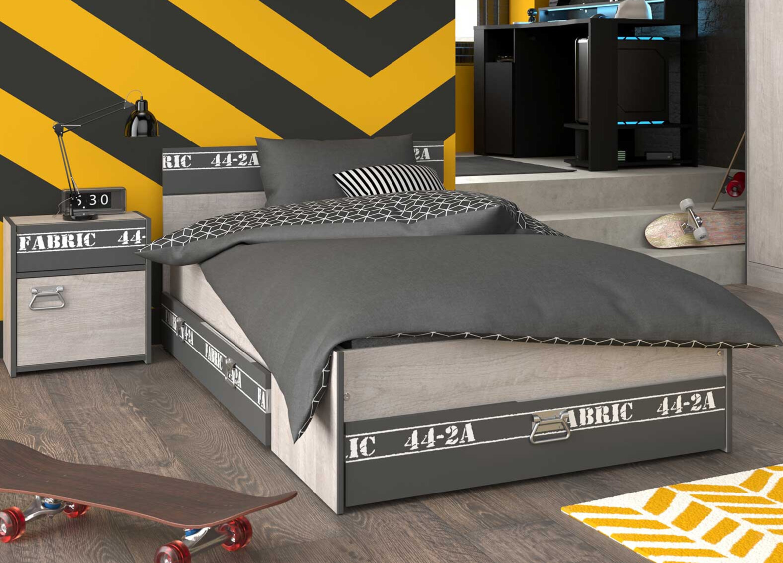 Ensemble de chambre d'enfant Fabric | Lit d'enfant, commode, table de chevet